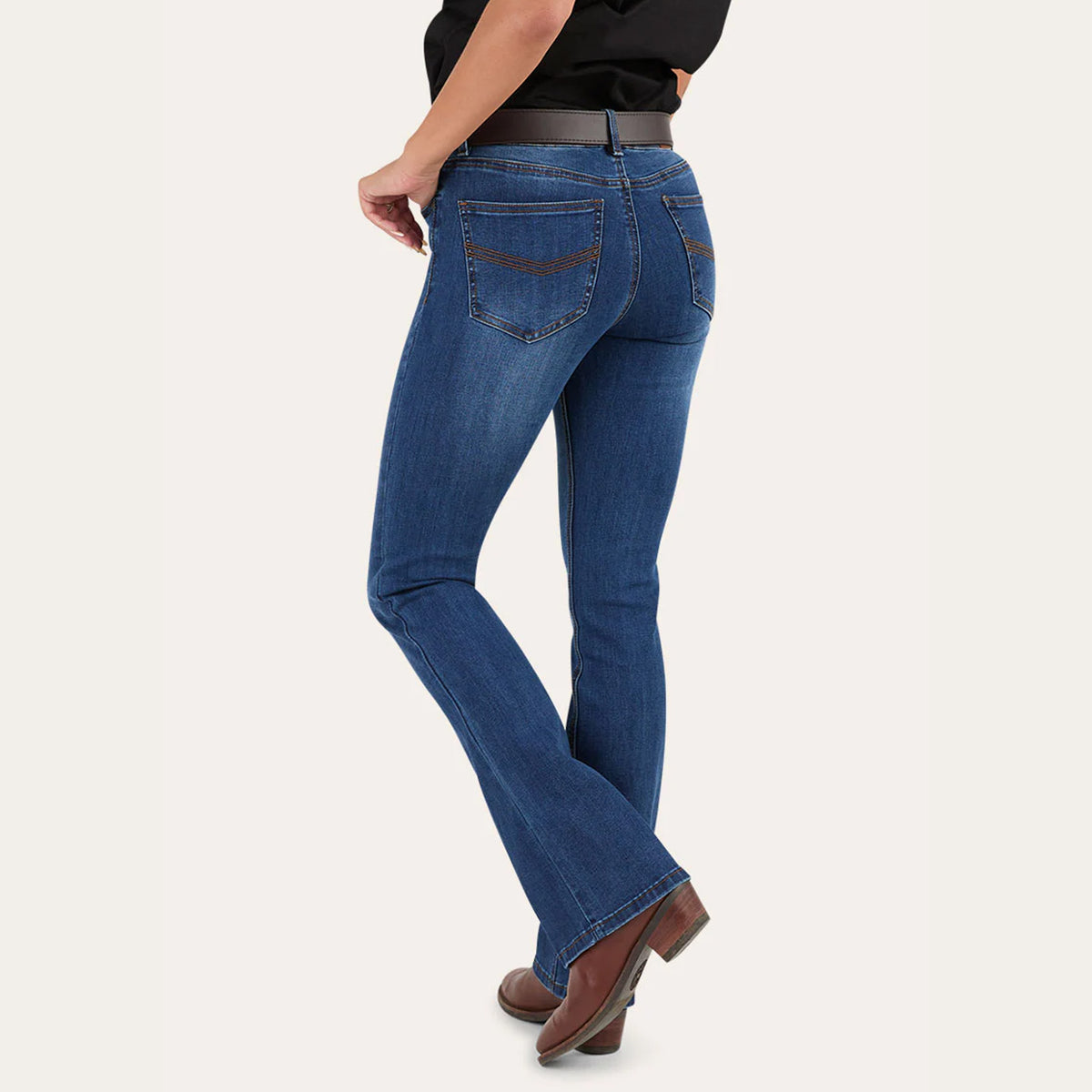 KATHERINE WOMENS MID RISE BOOTLEG JEANS