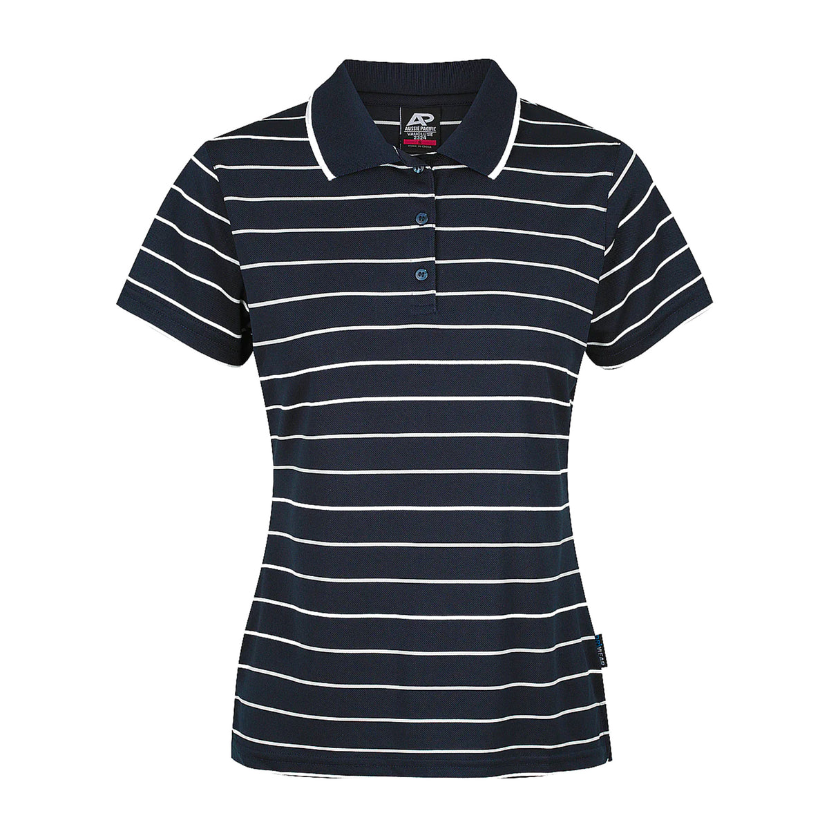 aussie pacific vaucluse ladies polo in navy white