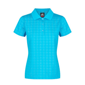 aussie pacific noosa ladies polo in cyan