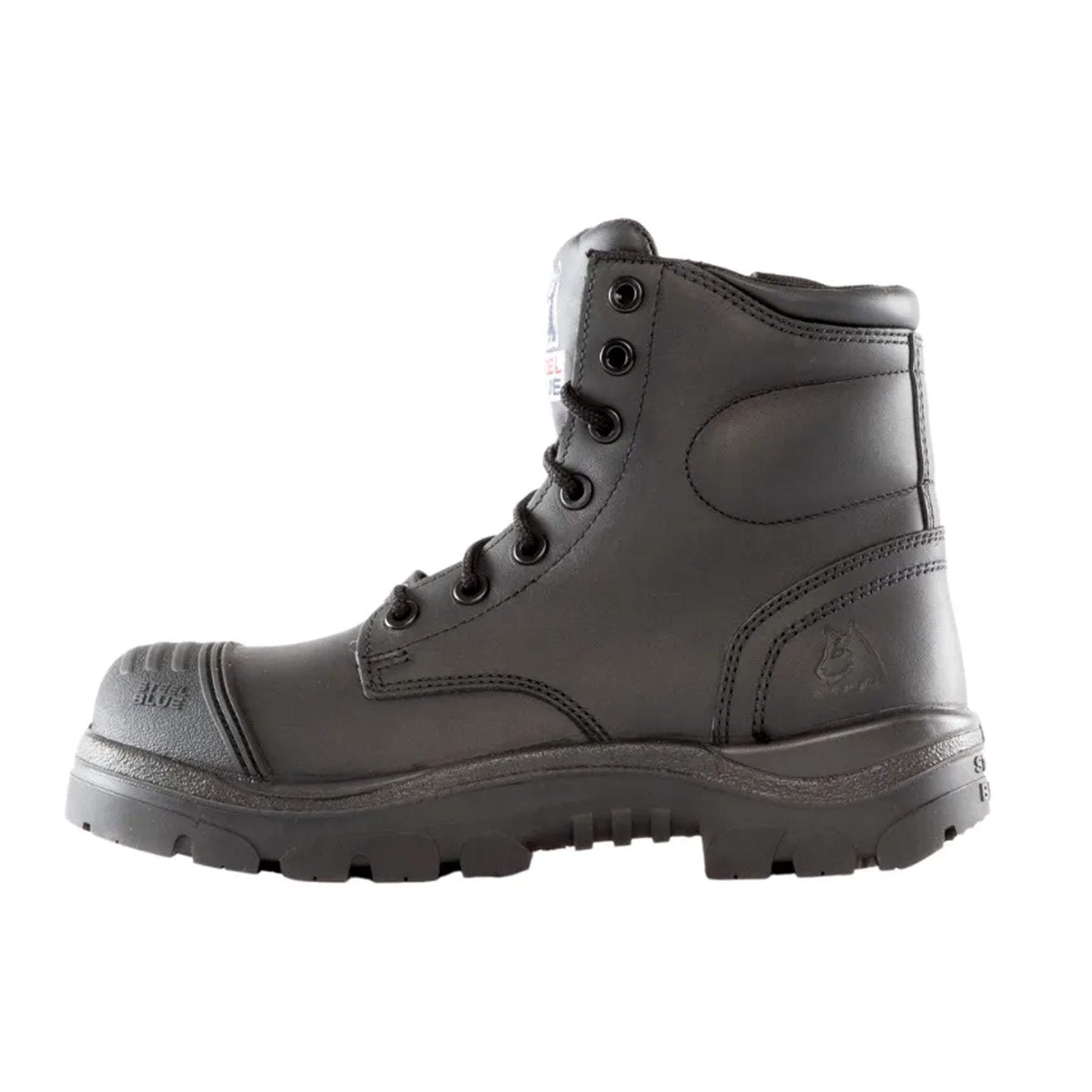 steel blue argyle zip scuff composite safety boot in black