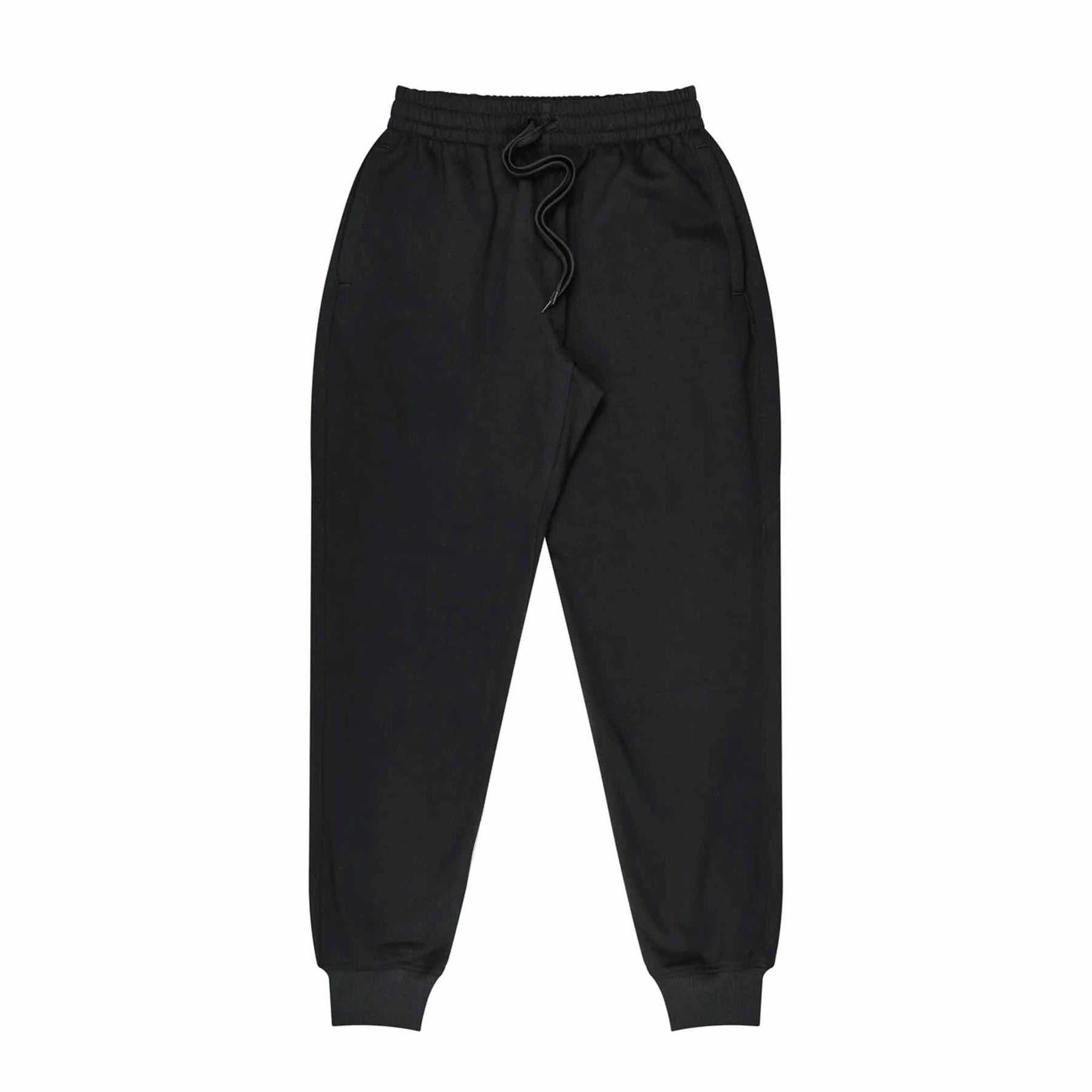 aussie pacific tapered fleece kids pants in black