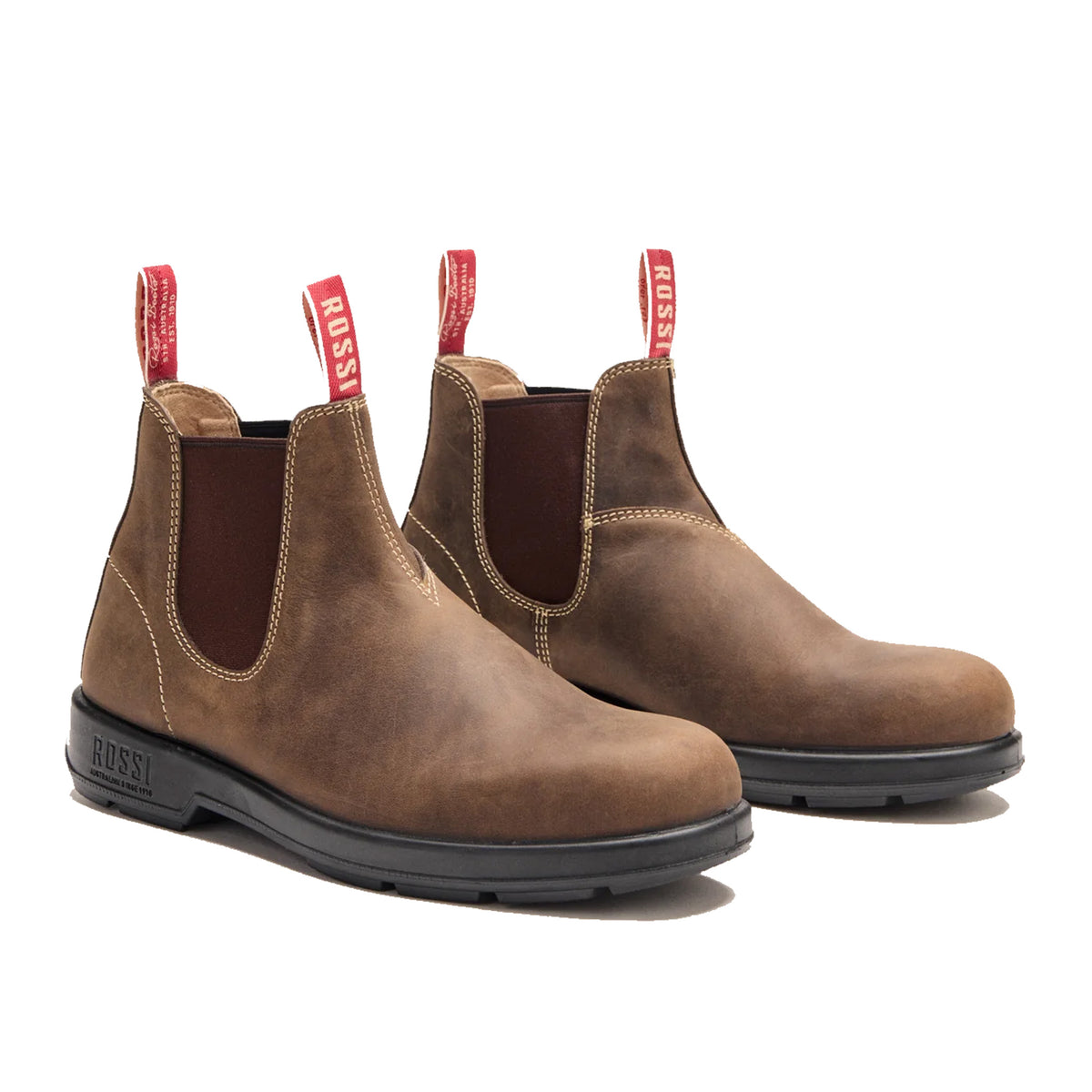 rossi spinifex elastic sided boot in mocha