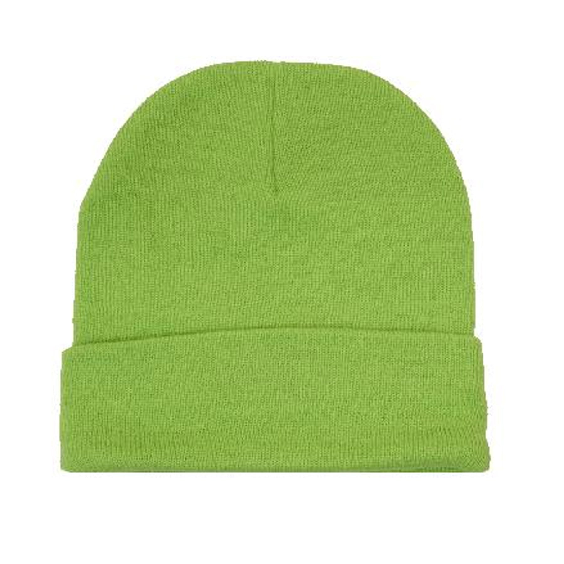 acrylic knit beanie in lime