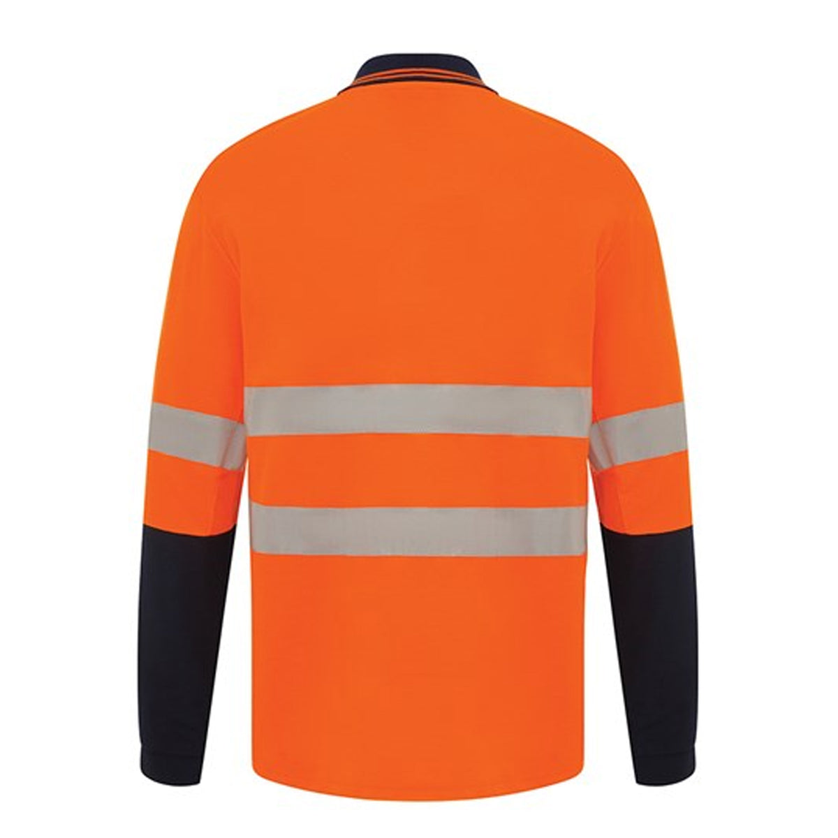 paramounty safety products kevlar cut protection long sleeve taped polo shirt in orange navy