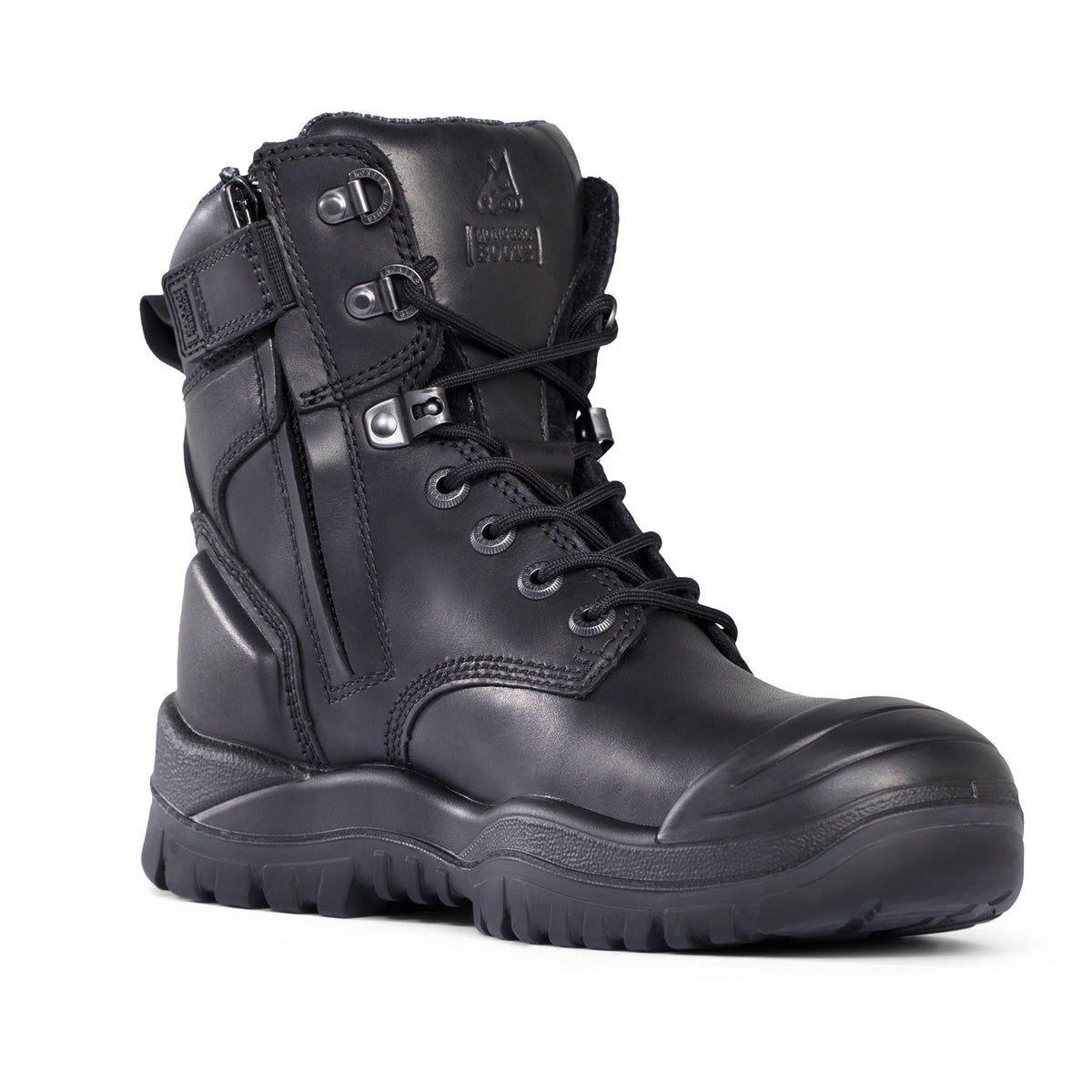 mongrel 561020 black high ankle zip sider boot