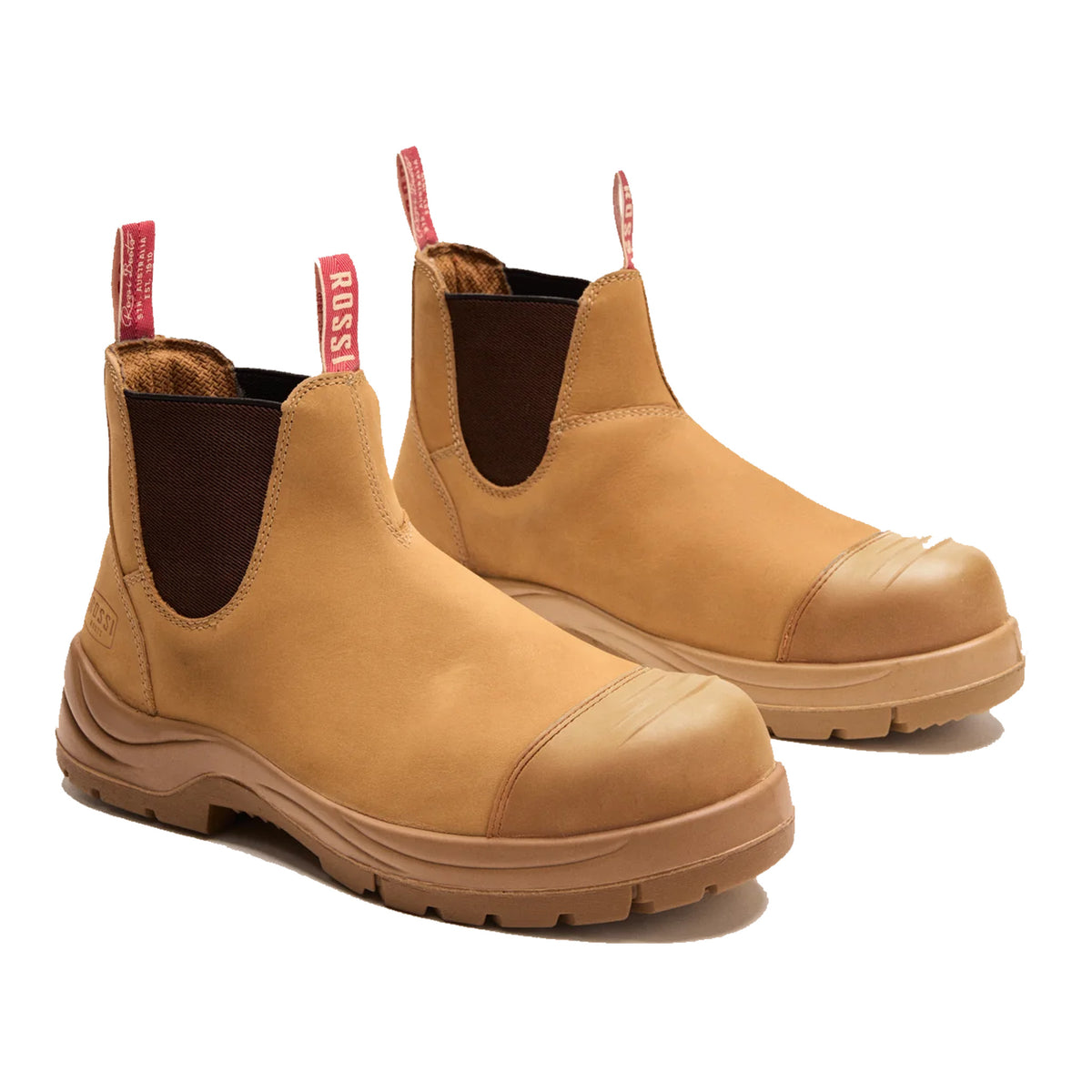 rossi ironlite elastic sided safety boot in wheat