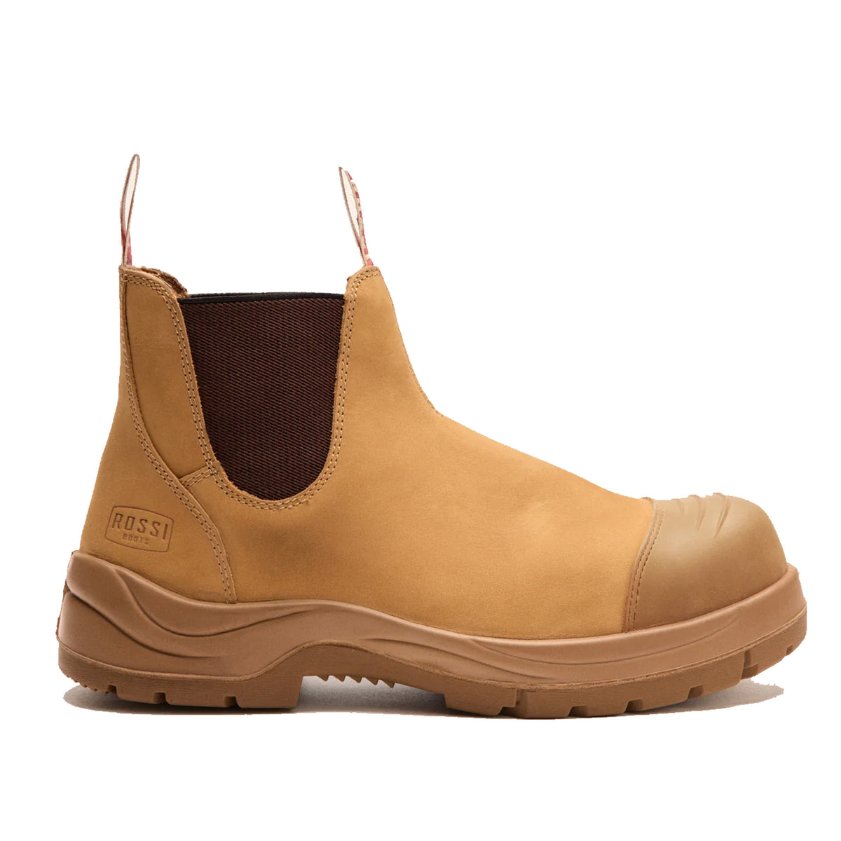 rossi ironlite elastic sided safety boot in wheat