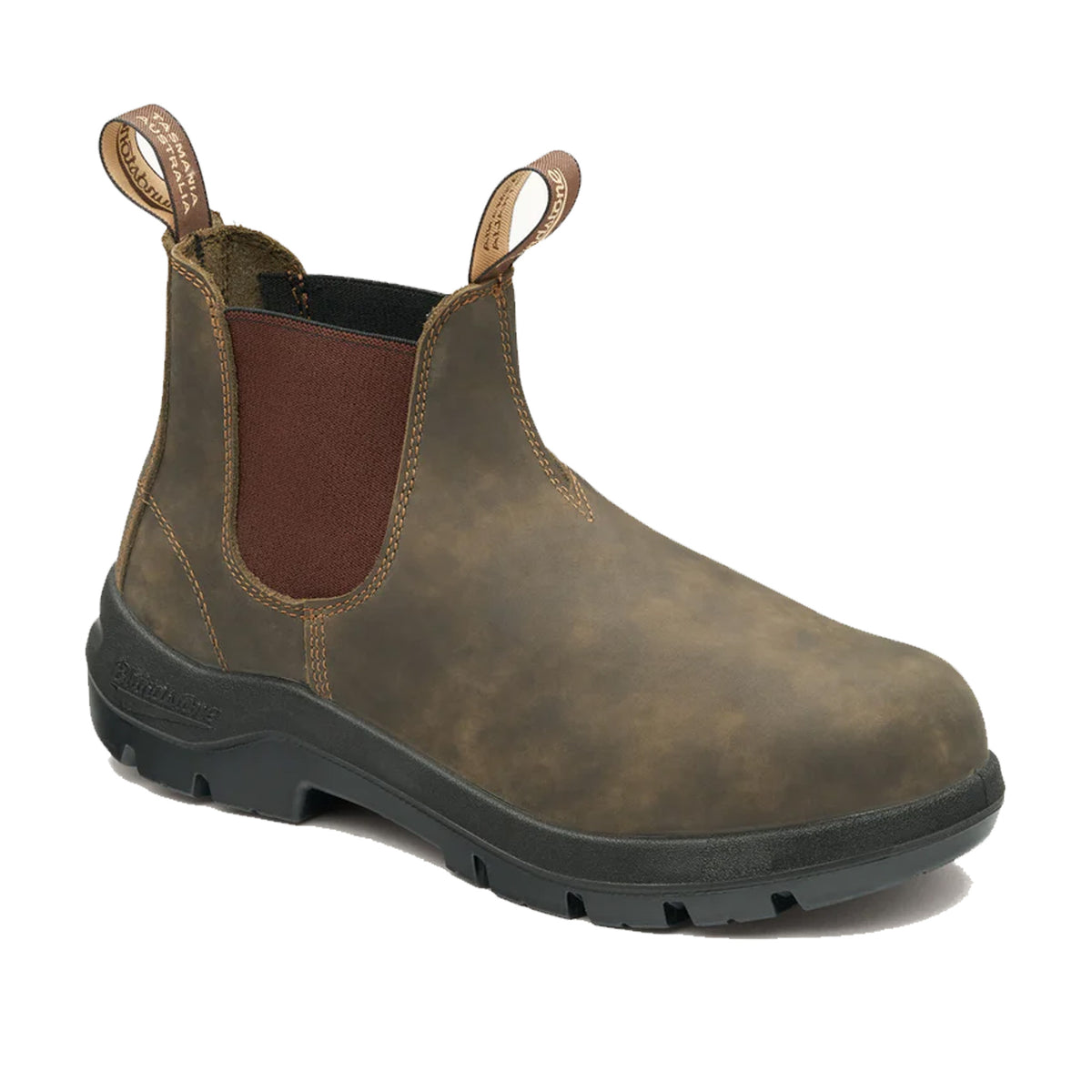 blundstone vcut worklife elastic sided boot in rustic brown