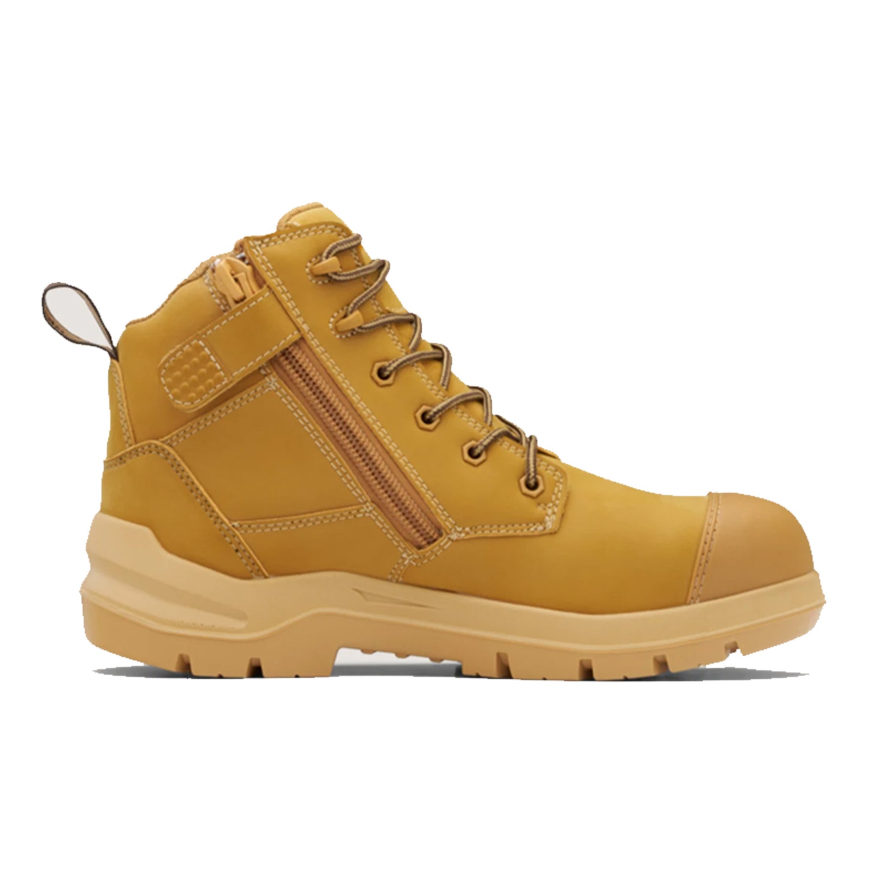 blundstone durafit 6 inch zip waterproof safety boot in wheat