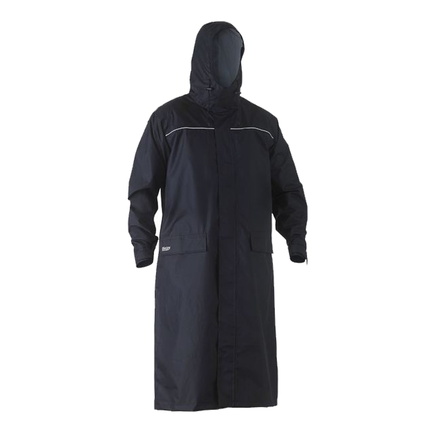 bisley long rain coat in navy
