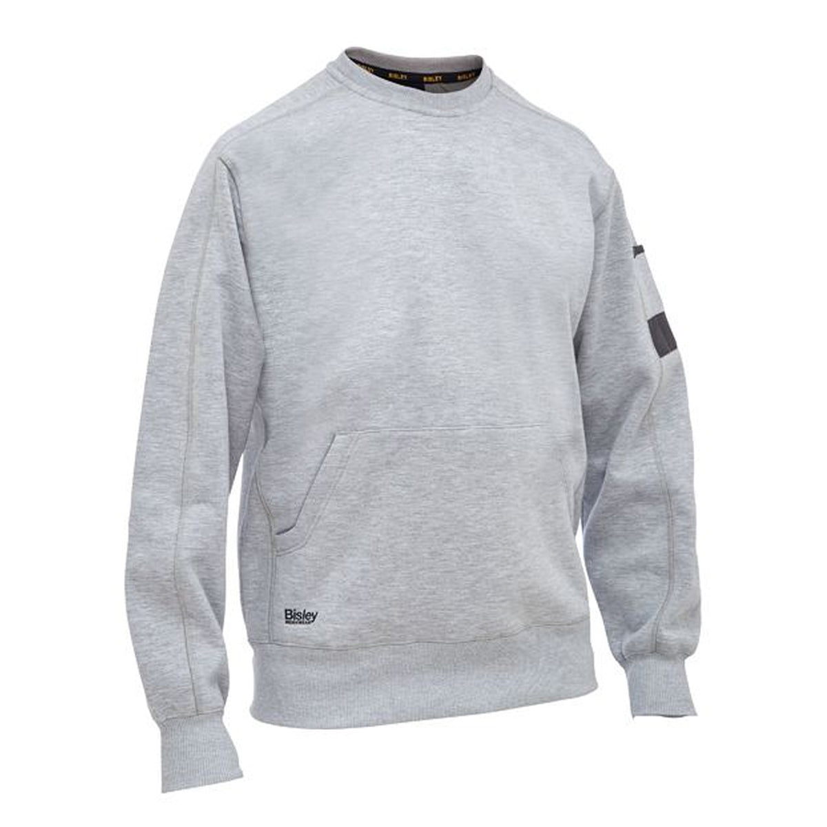 bisley work fleece crew neck jumper in grey