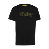 bisley cotton outline logo tee in black yellow