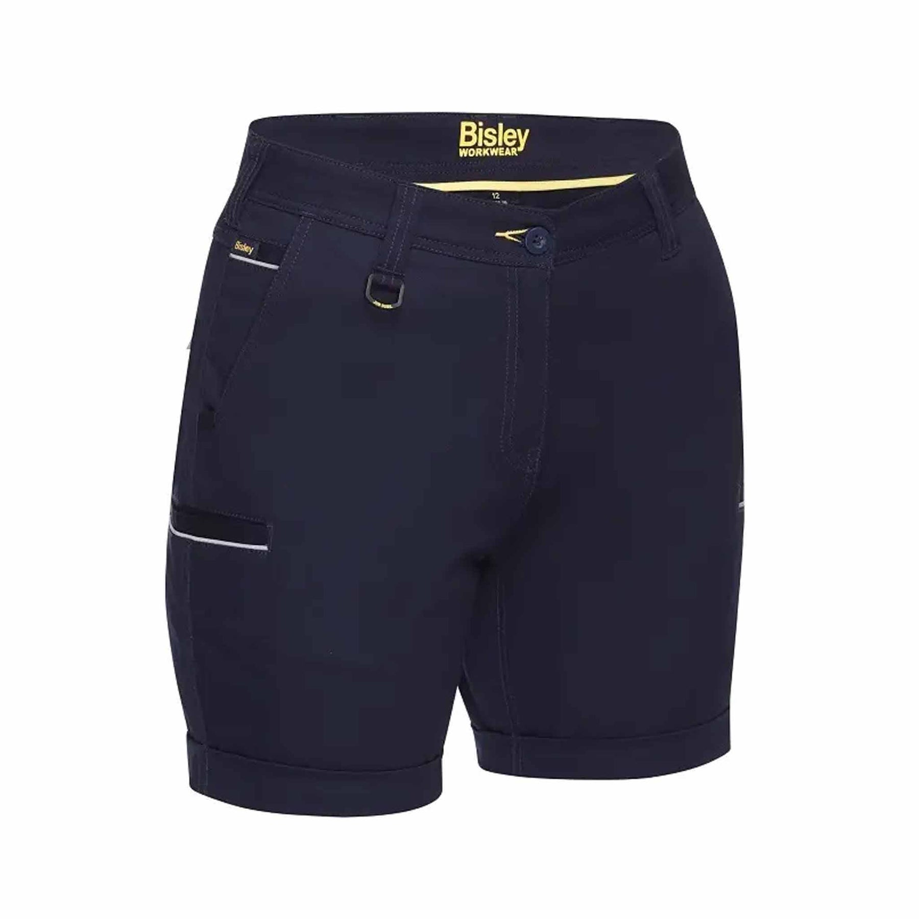 bisley womens stretch cotton short in navy