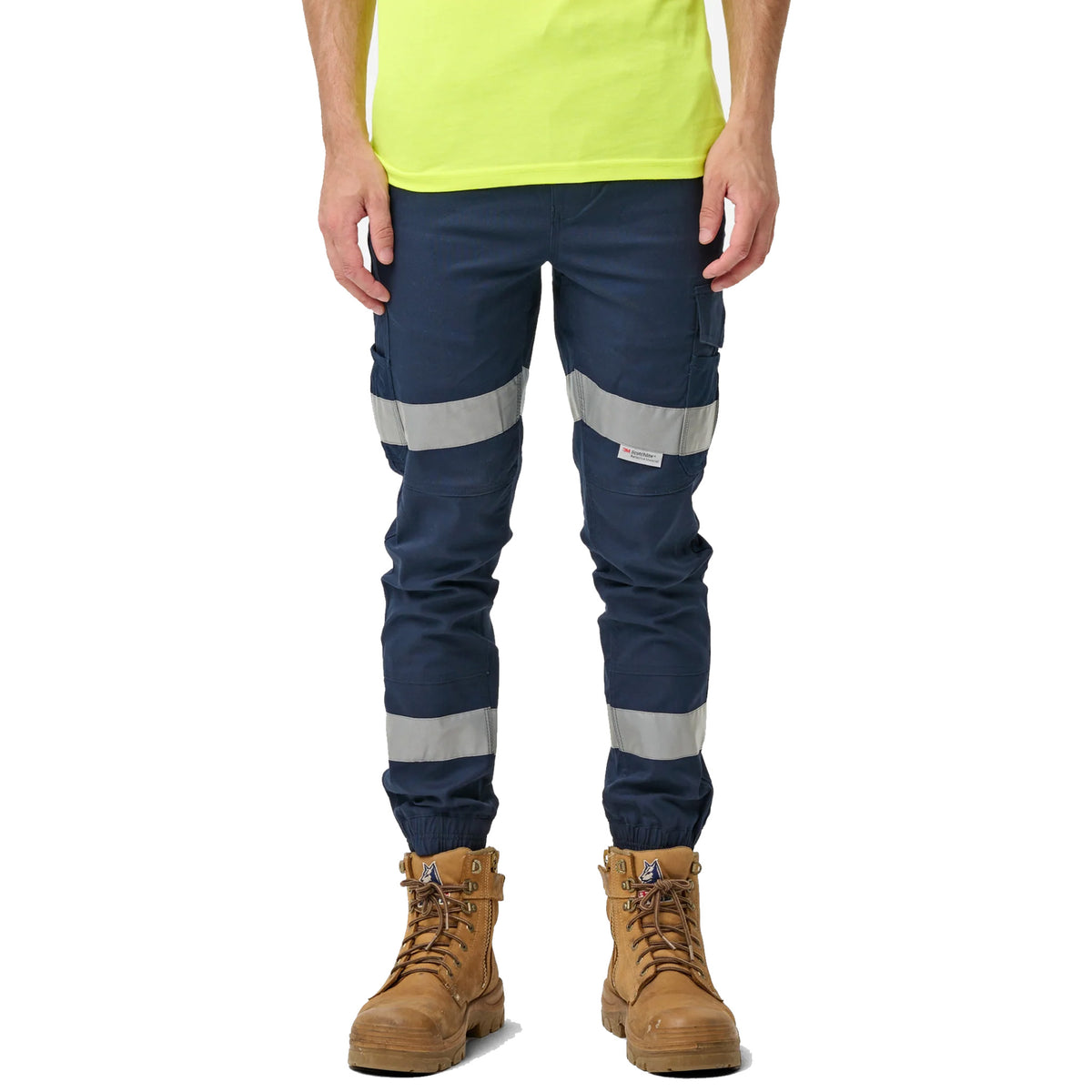 elwd reflective cuffed elastic pant in navy