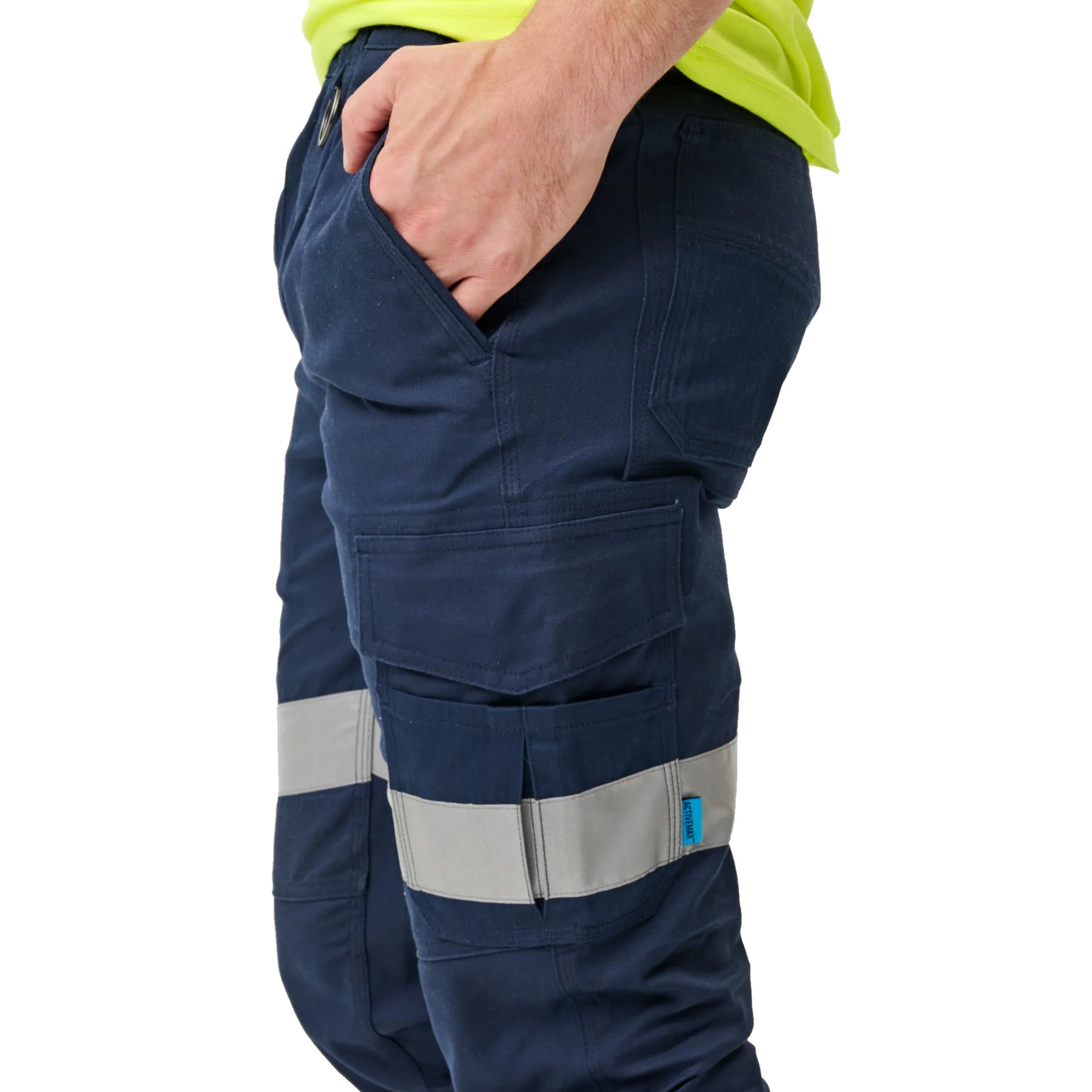 elwd reflective cuffed elastic pant in navy