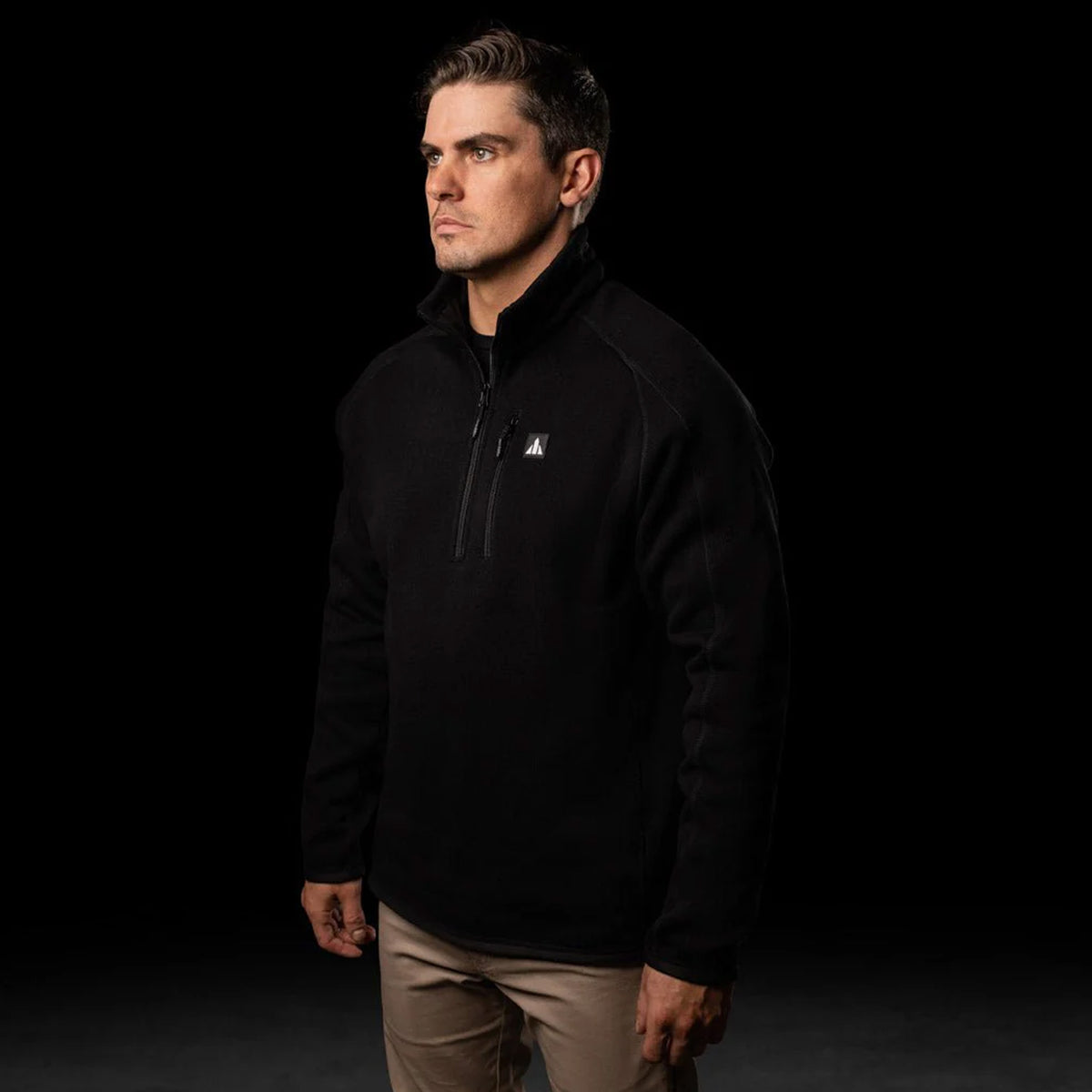 bad workwear perfect 1/4 zip sweater in black