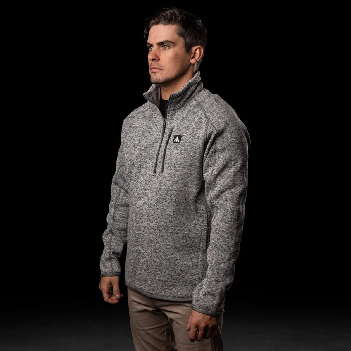 bad workwear perfect 1/4 zip sweater in grey