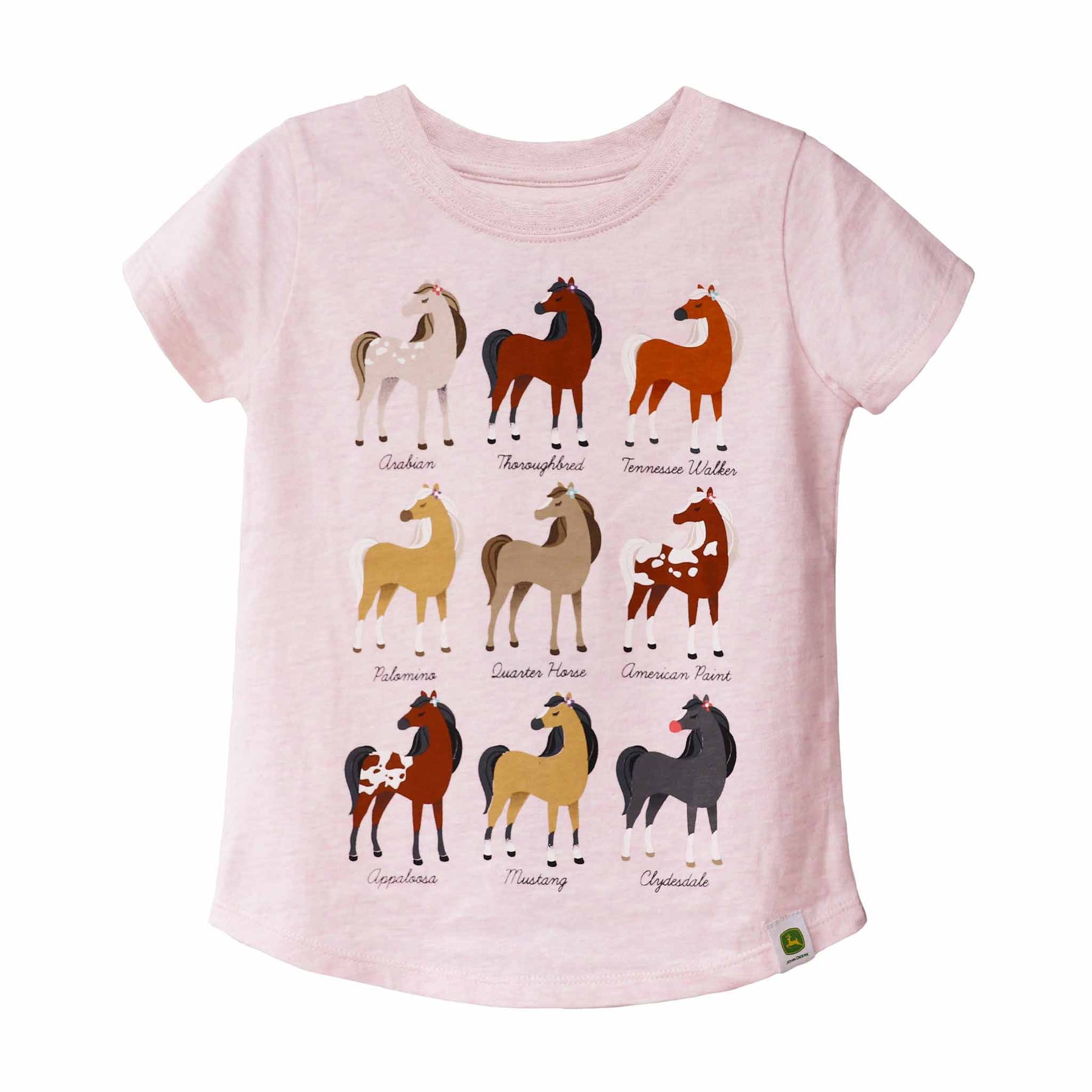 john deere horse breeds kids tee