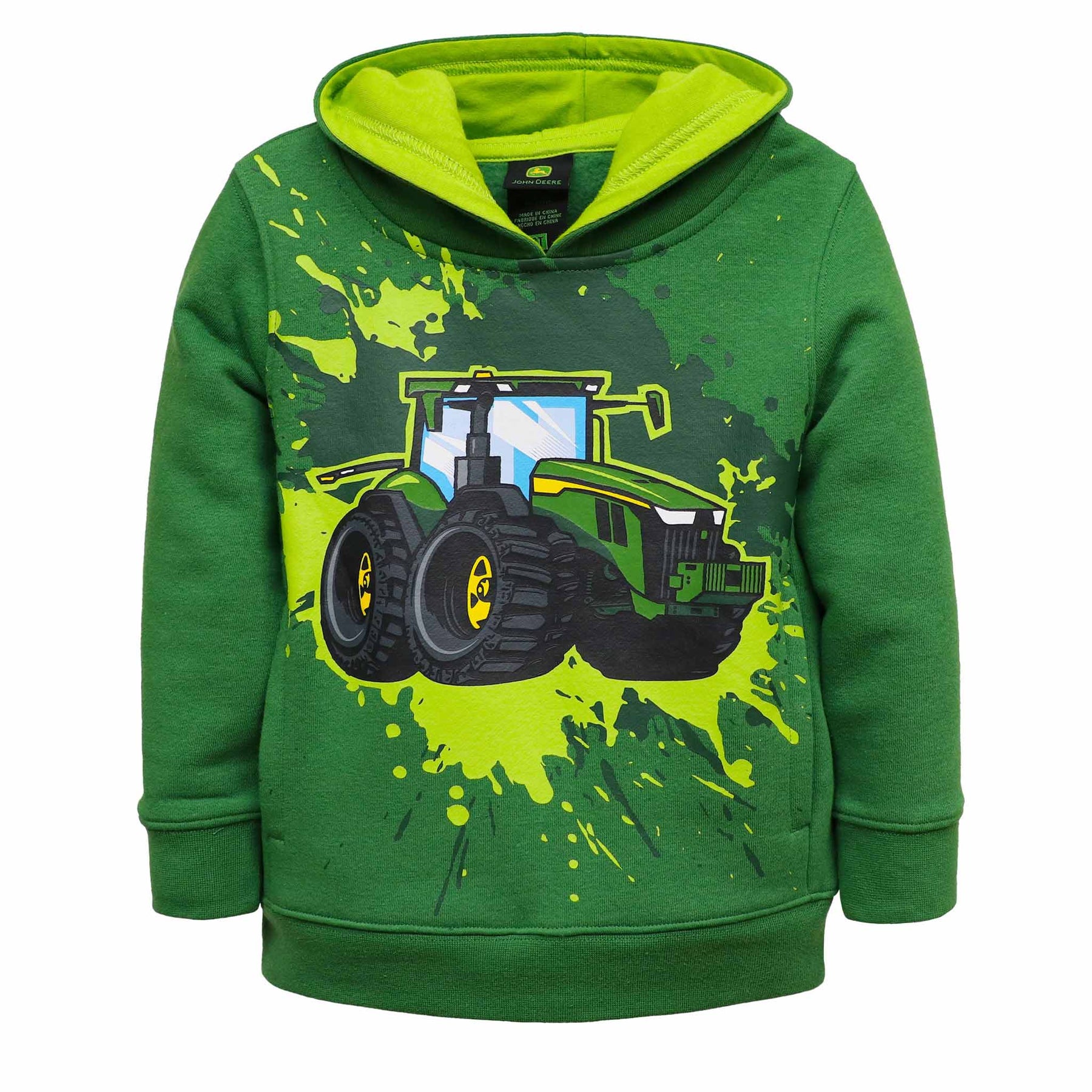 john deere splash tractor kids hoodie