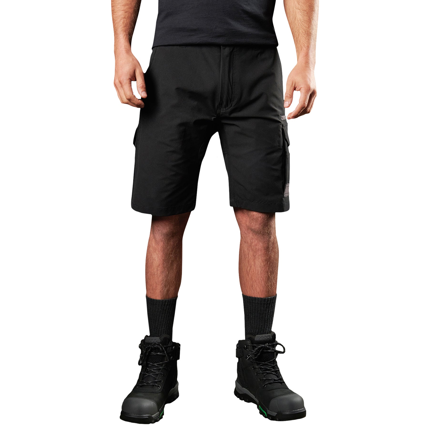 fxd lightweight stretch work shorts in black