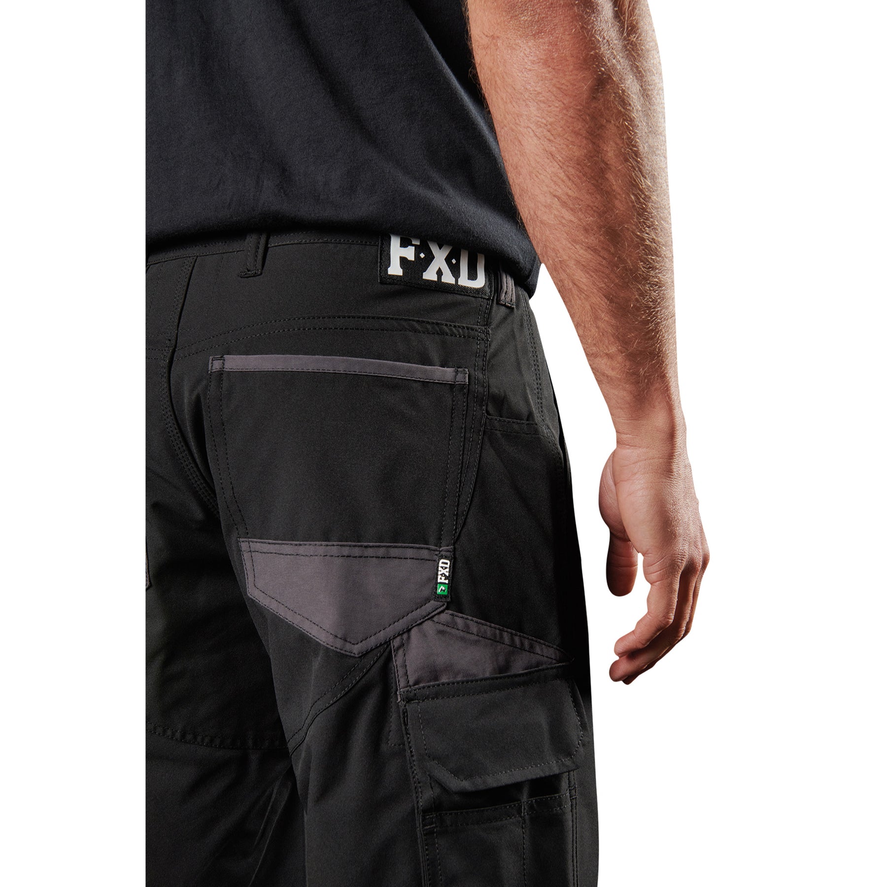 fxd lightweight stretch work shorts in black