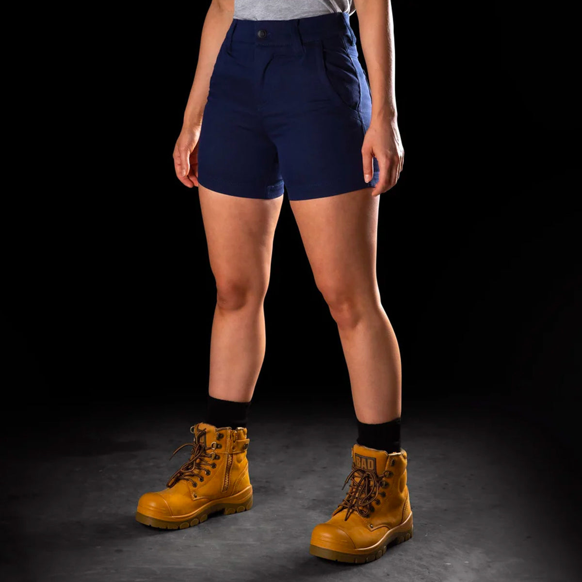 bad workwear bad womens flex hypermove work short shorts in navy