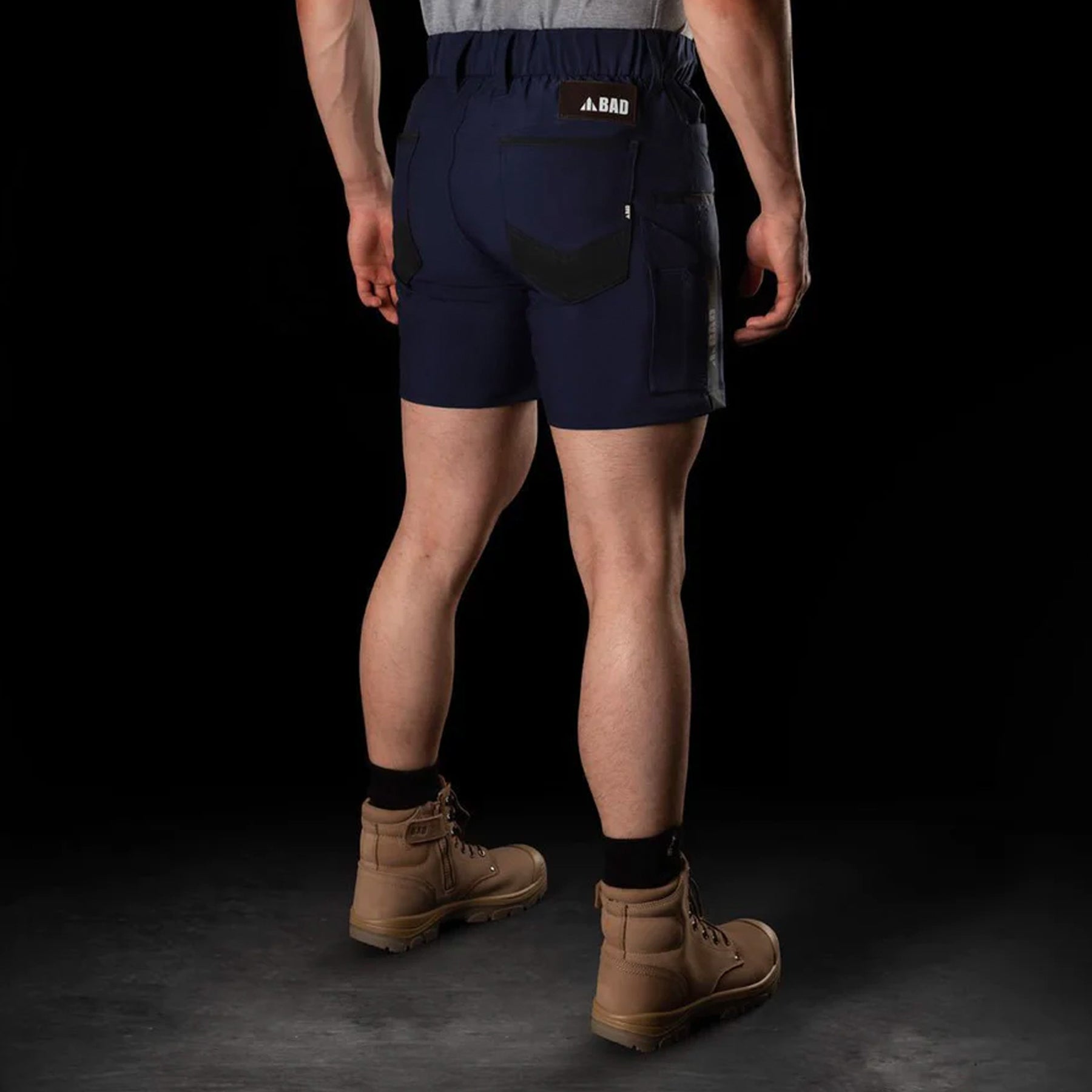 bad next waterproof elastic waist short shorts in navy