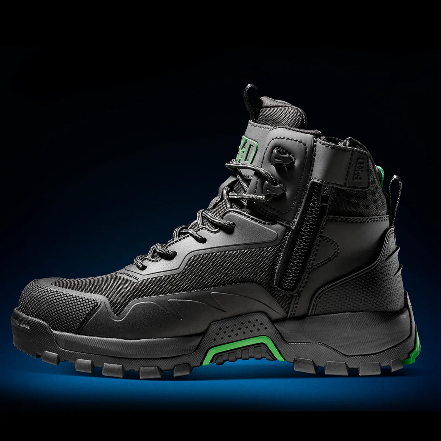 fxd dura900 nitrolite mid cut work boot in black