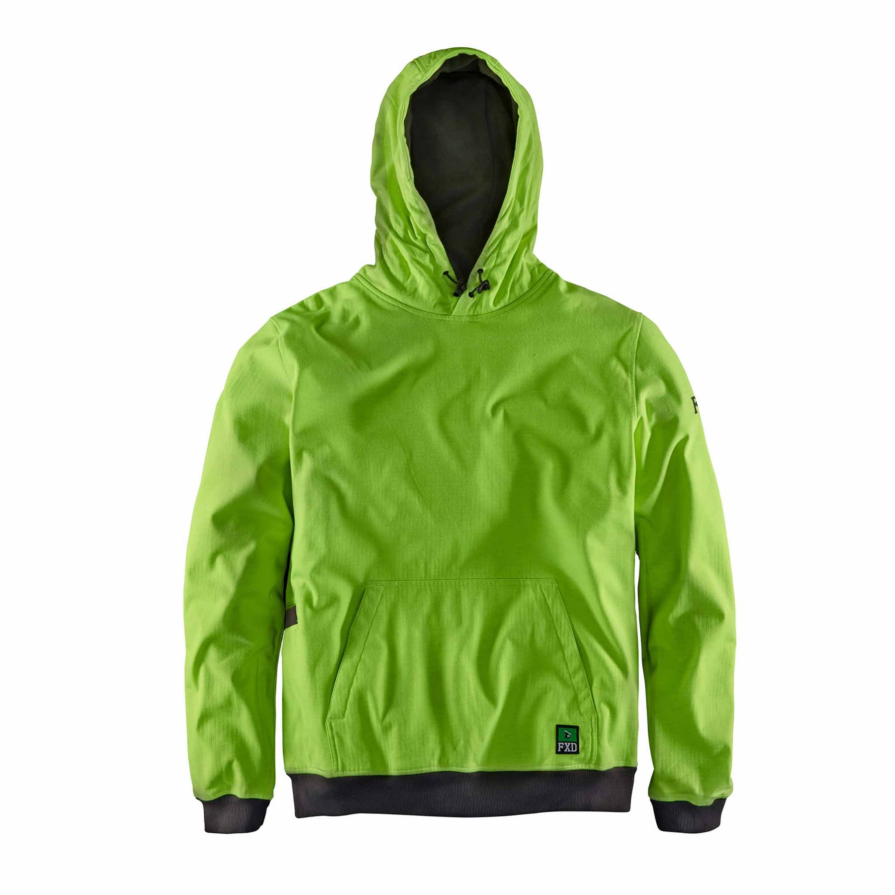 fxd bonded membrane fleece hoodie in hi vis yellow