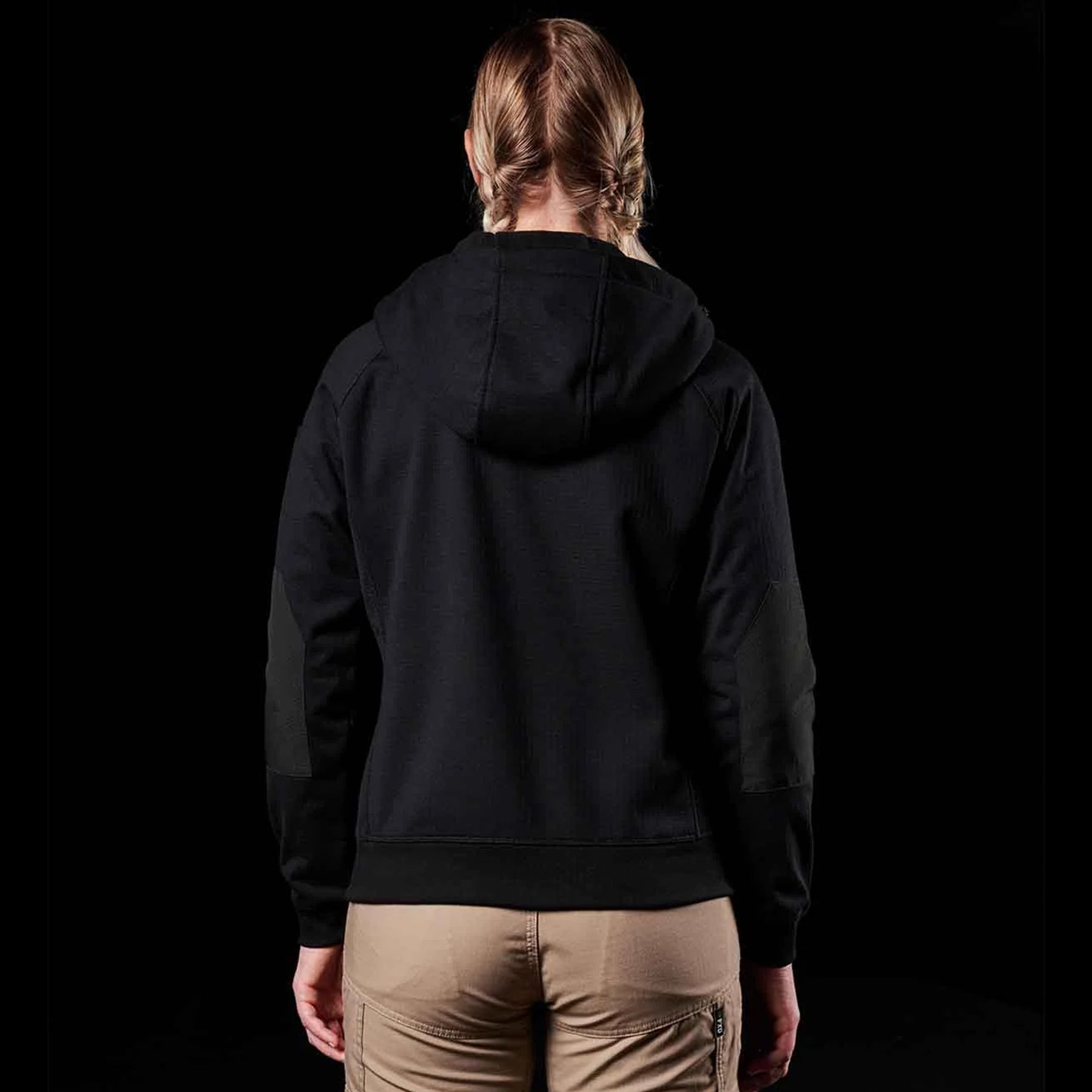fxd womens zip fleece hoodie in black