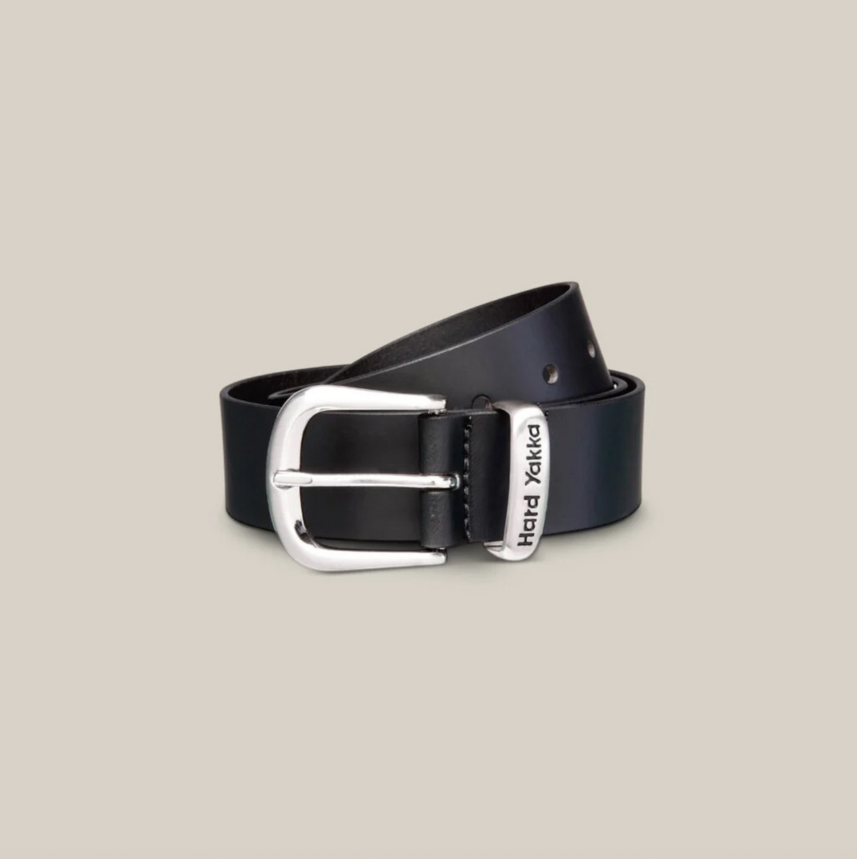 hard yakka LEATHER AND BRASS BUCKLE BELT in black