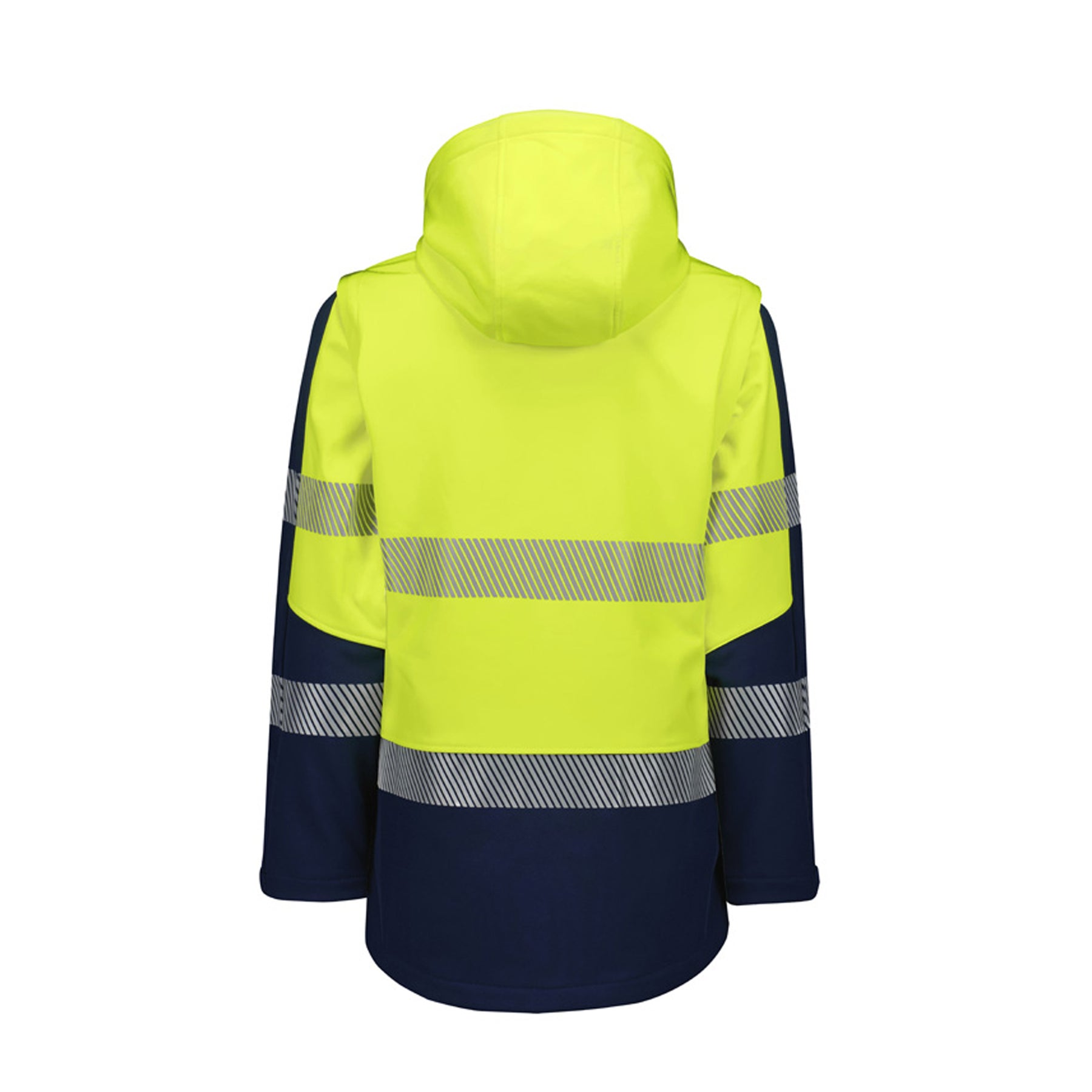 syzmik womens streetworx 2 in 1 stretch softshell jacket in yellow navy