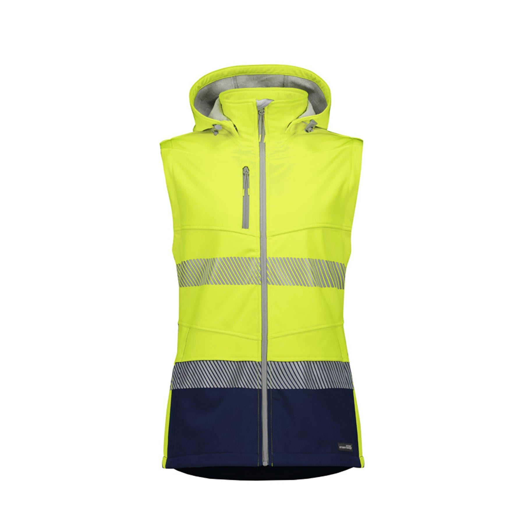 syzmik womens streetworx 2 in 1 stretch softshell jacket in yellow navy