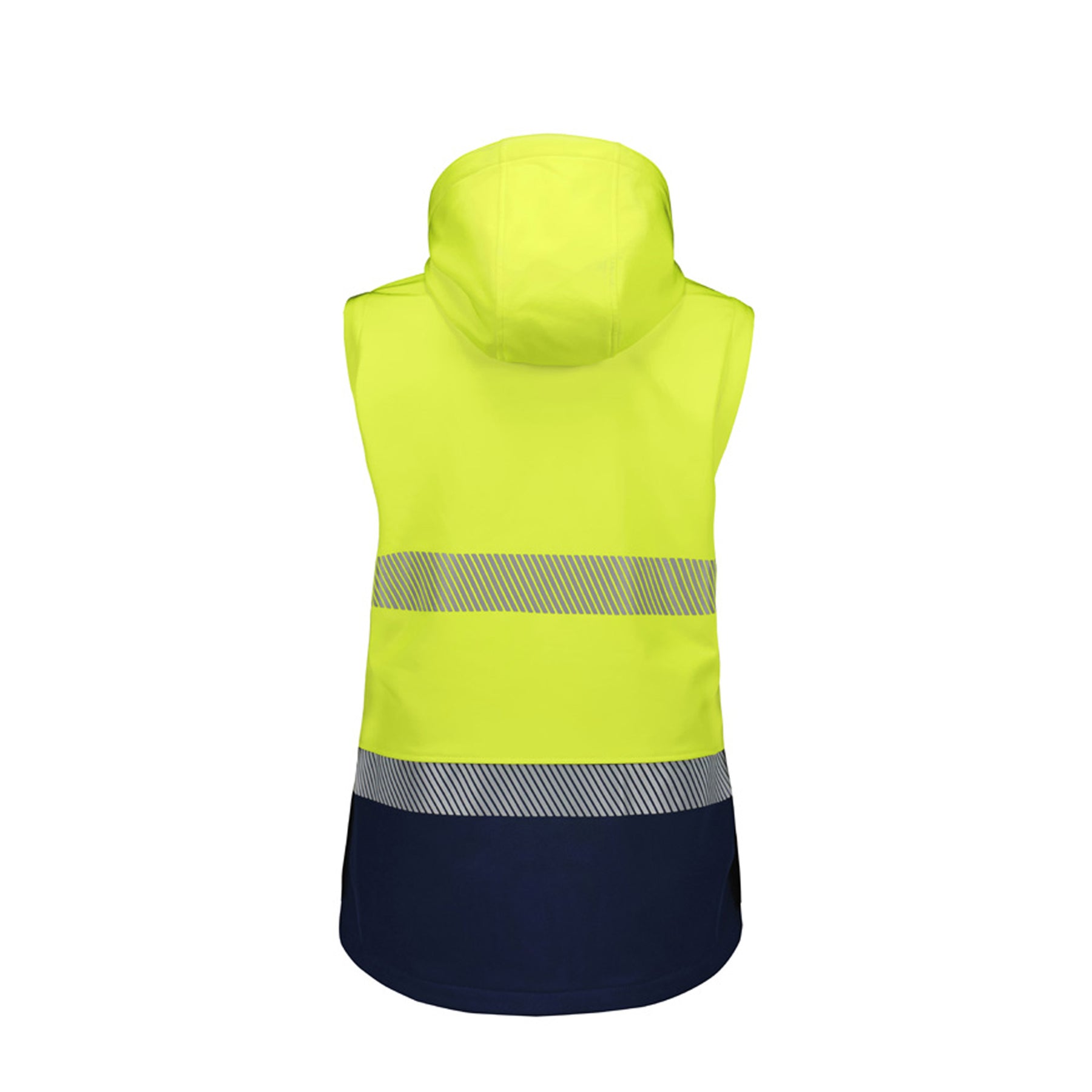 syzmik womens streetworx 2 in 1 stretch softshell jacket in yellow navy