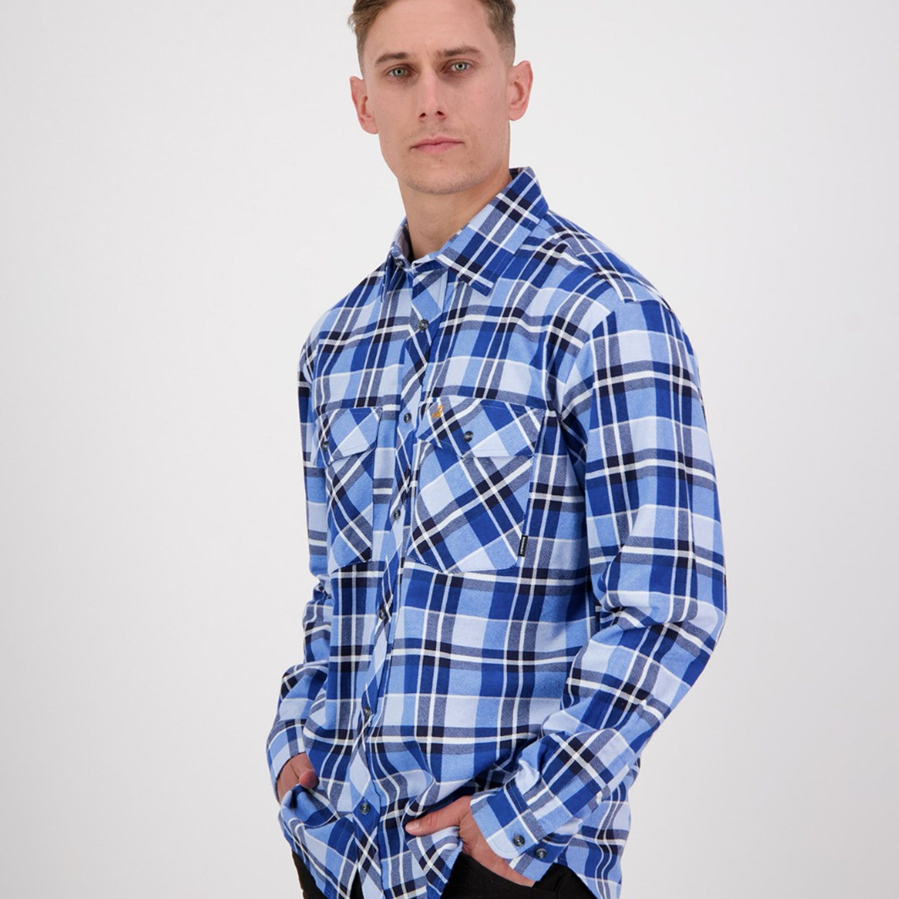 swanndri egmont full placket shirt in arctic