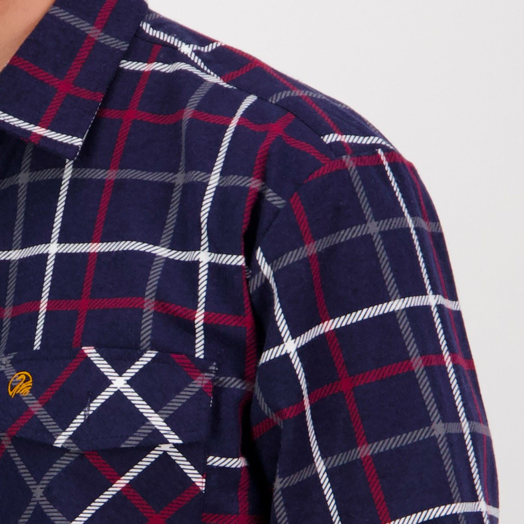 swanndri egmont full placket shirt in navy