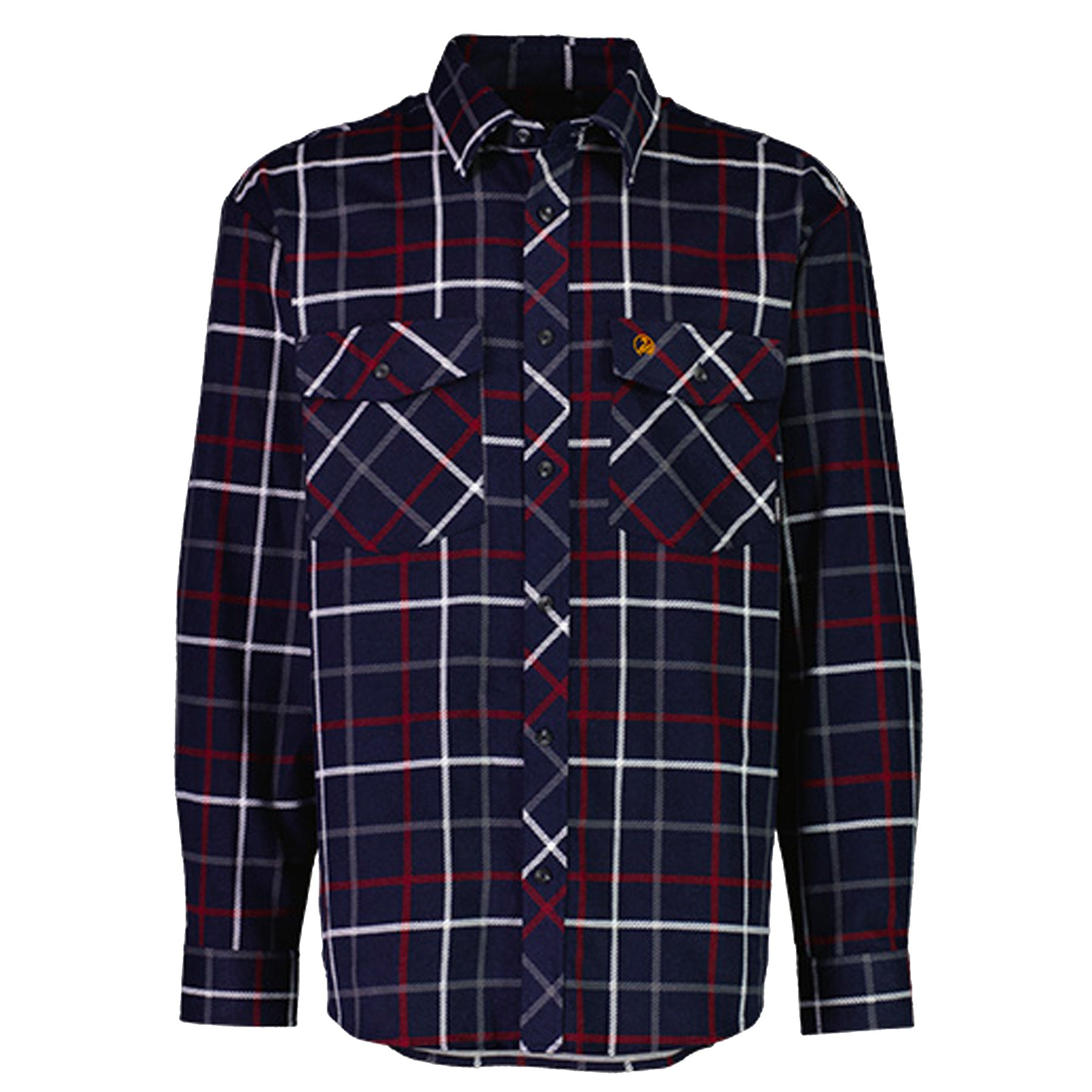 swanndri egmont full placket shirt in navy