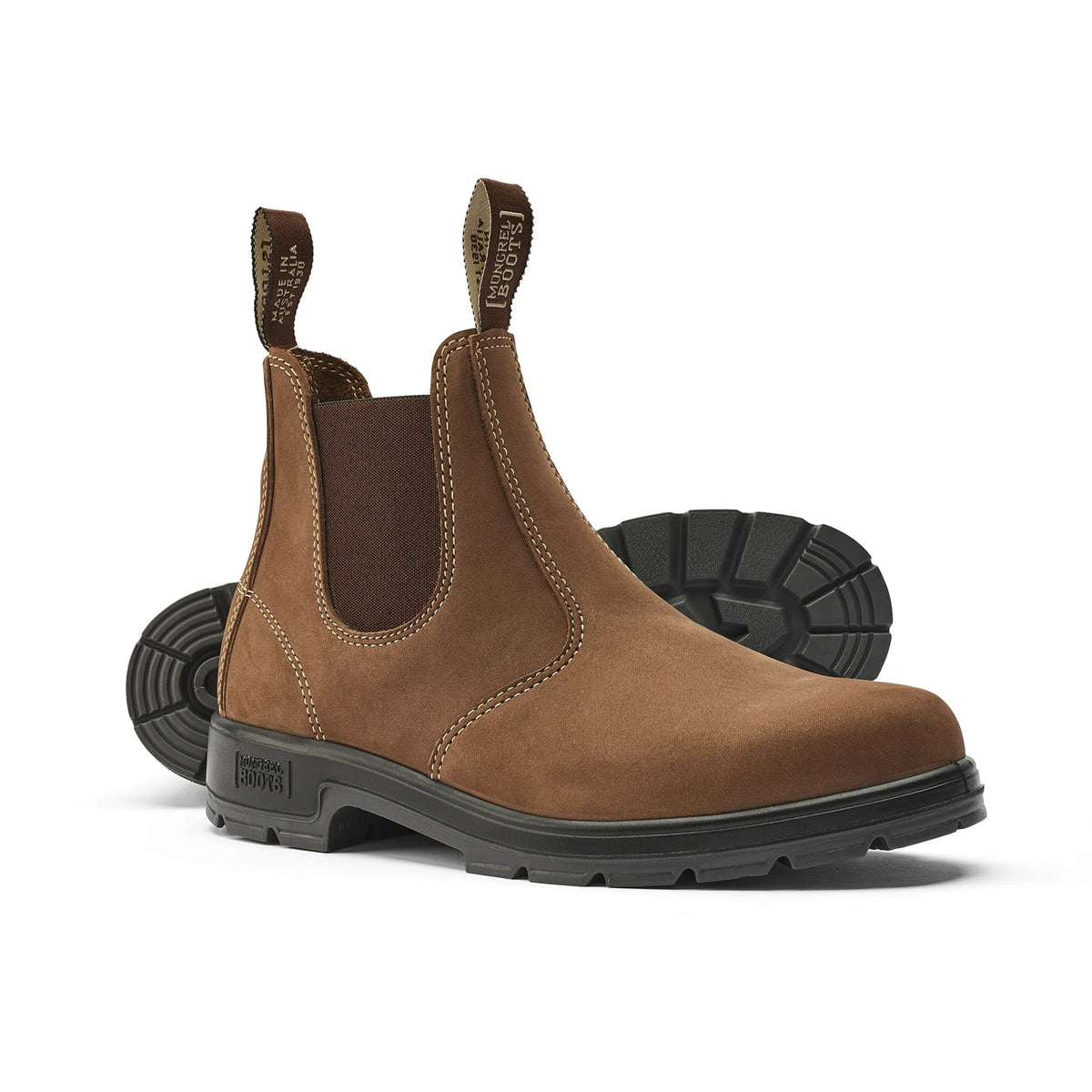 mongrel vintage brown oil kip k9 elastic side boot