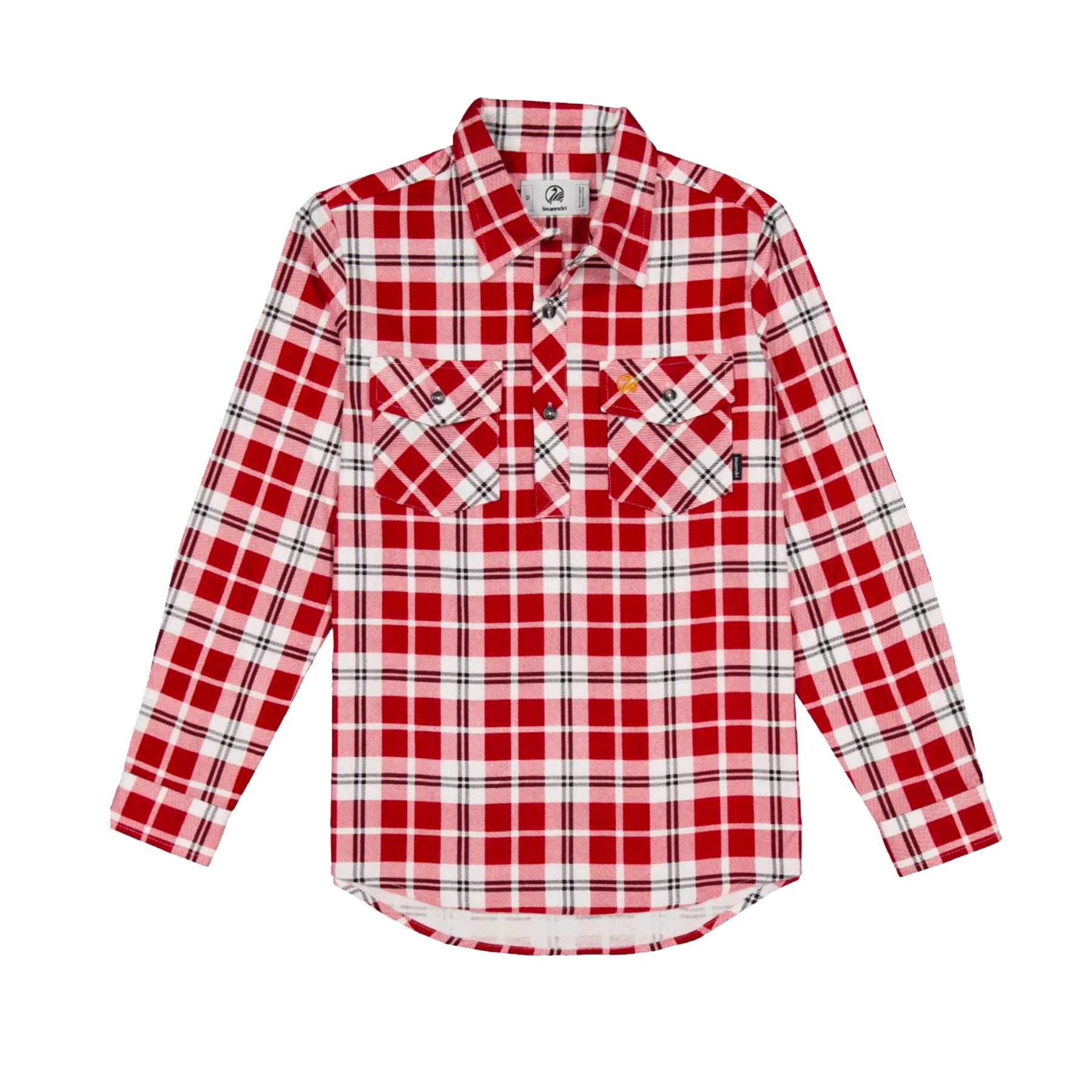 swanndri kids egmont half packet shirt in country red