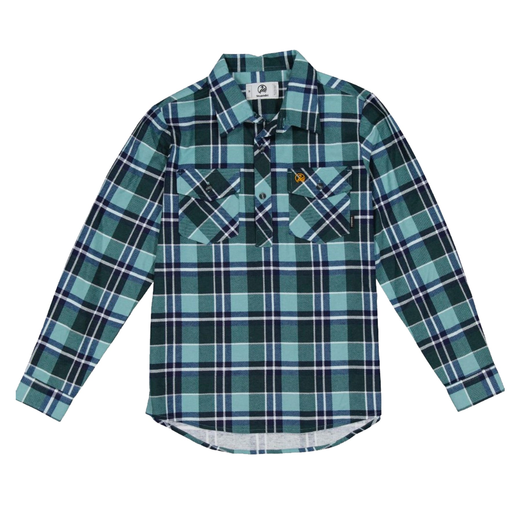 swanndri kids egmont half packet shirt in sage