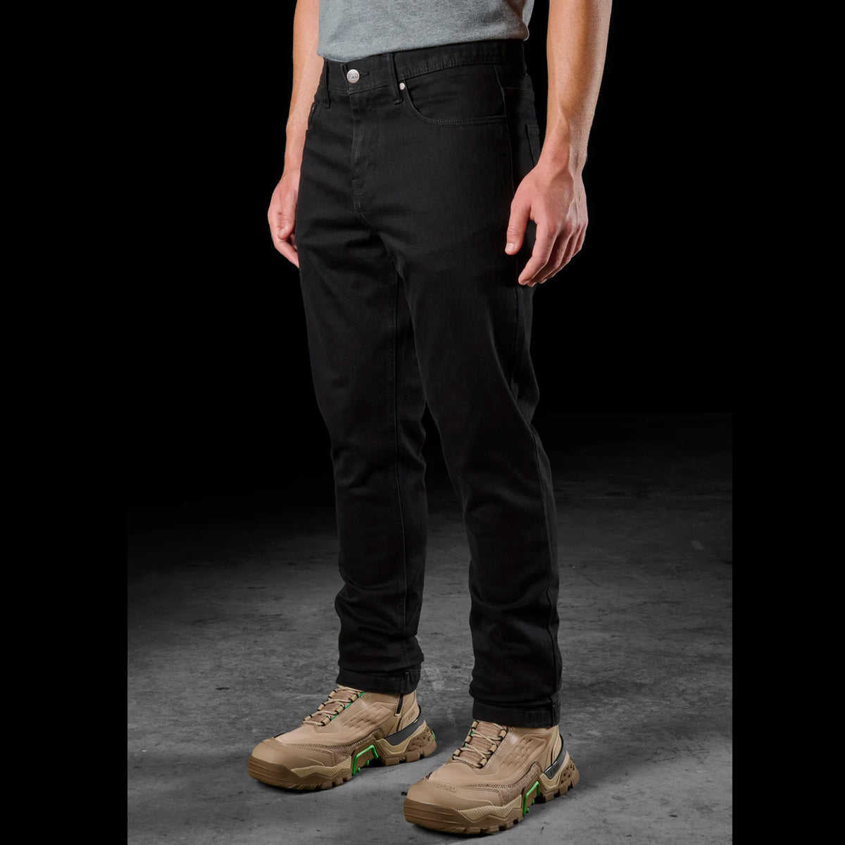 fxd coolmax stretch denim straight fit jean in black