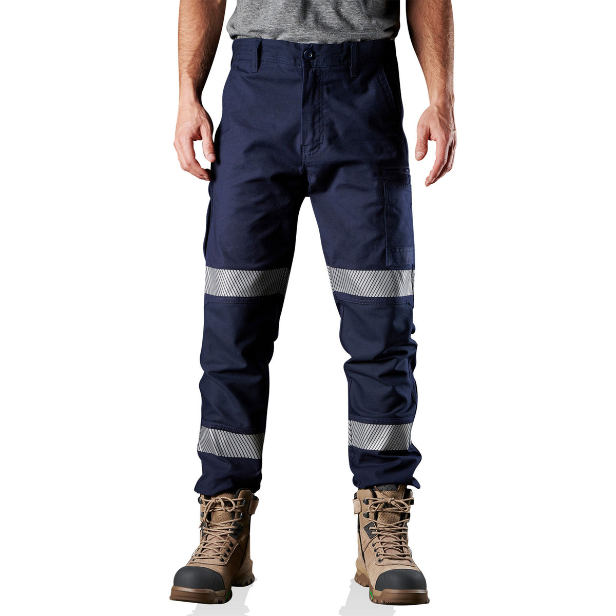 fxd reflective stretch work pants in navy