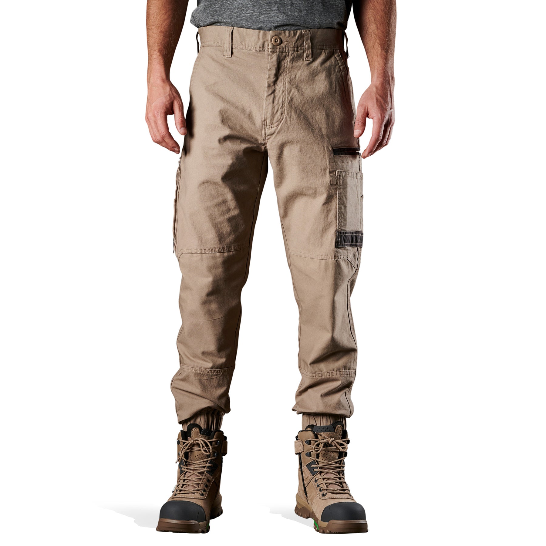 fxd stretch cuffed work pants in khaki