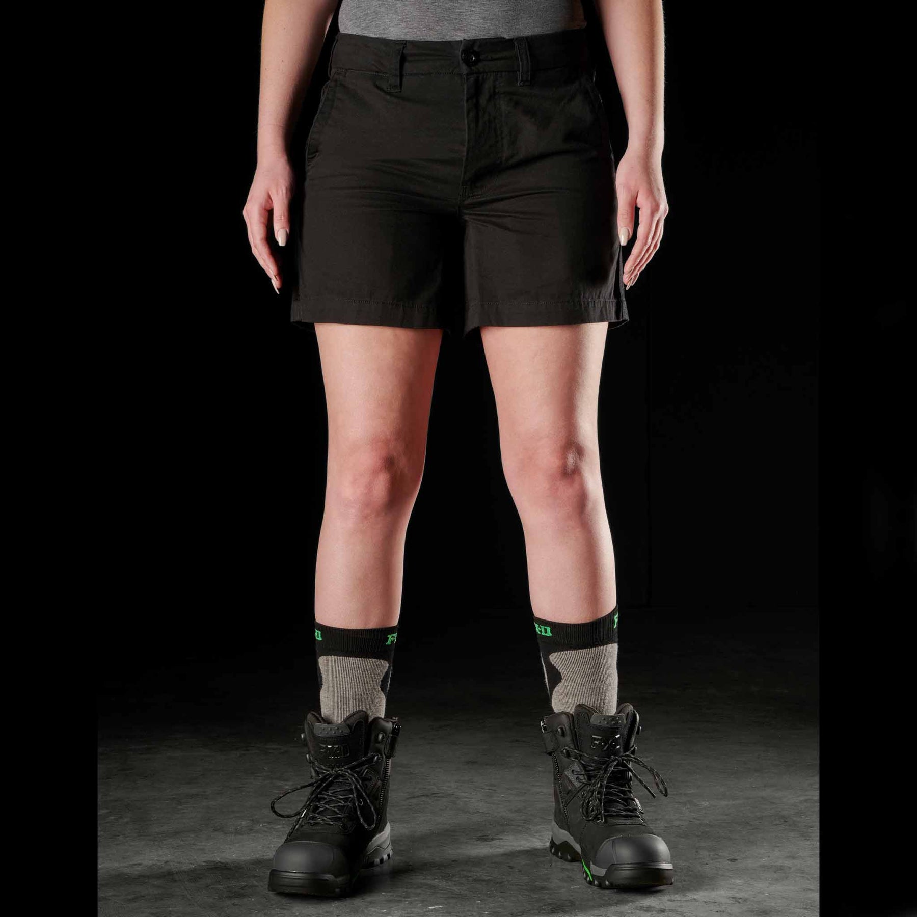 fxd womens short work shorts in black