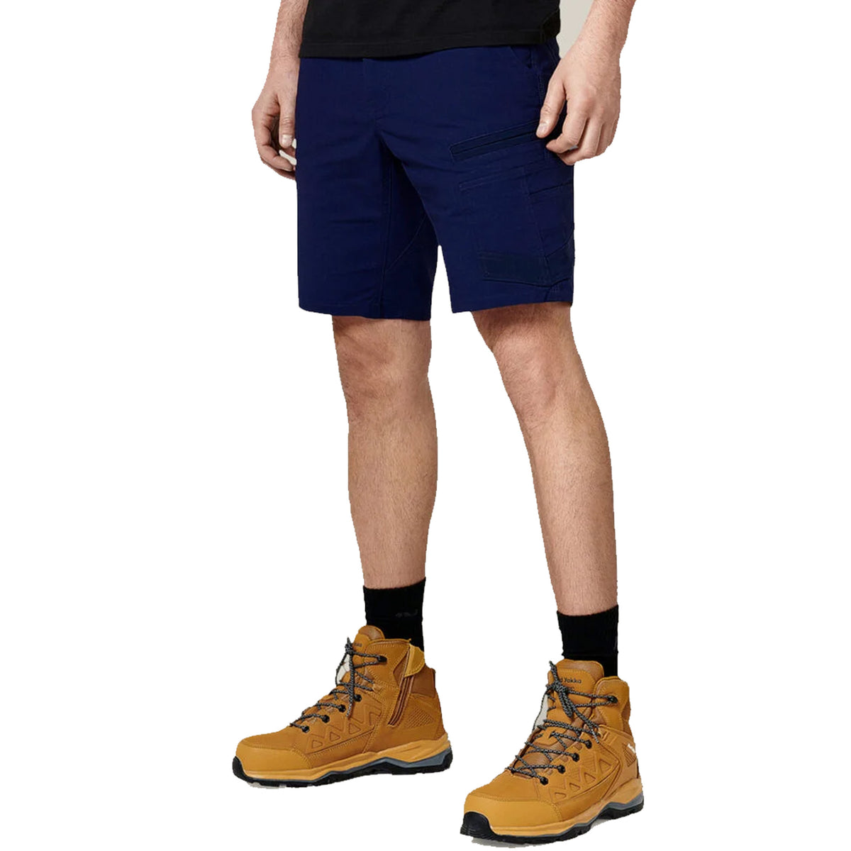 HARD YAKKA 3056 RAPTOR RIP RESISTANT MID LENGTH SHORT IN NAVY