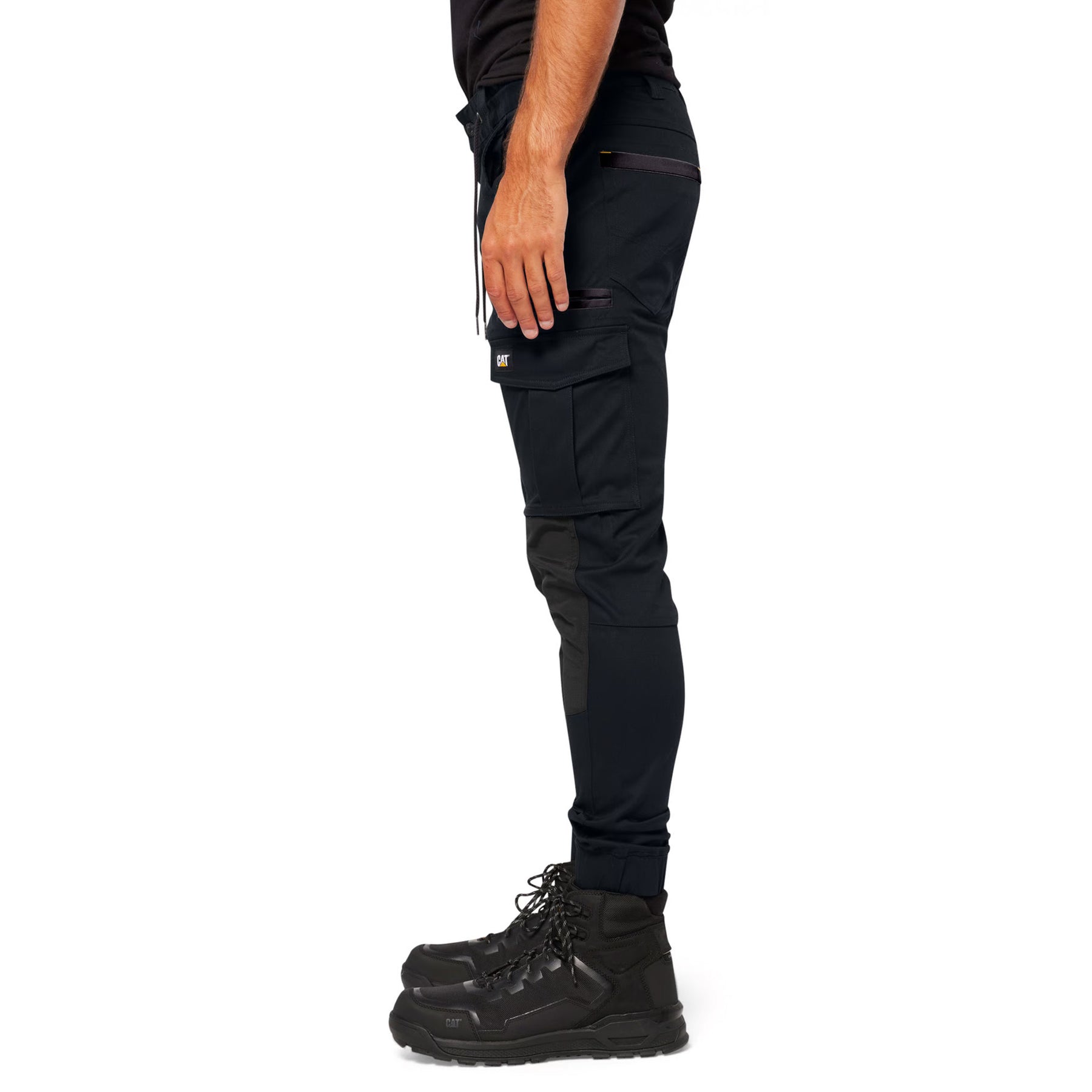 cat workwear cuffed dynamic pant in black