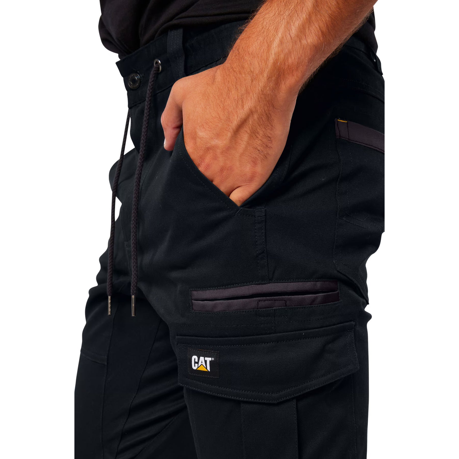 cat workwear cuffed dynamic pant in black