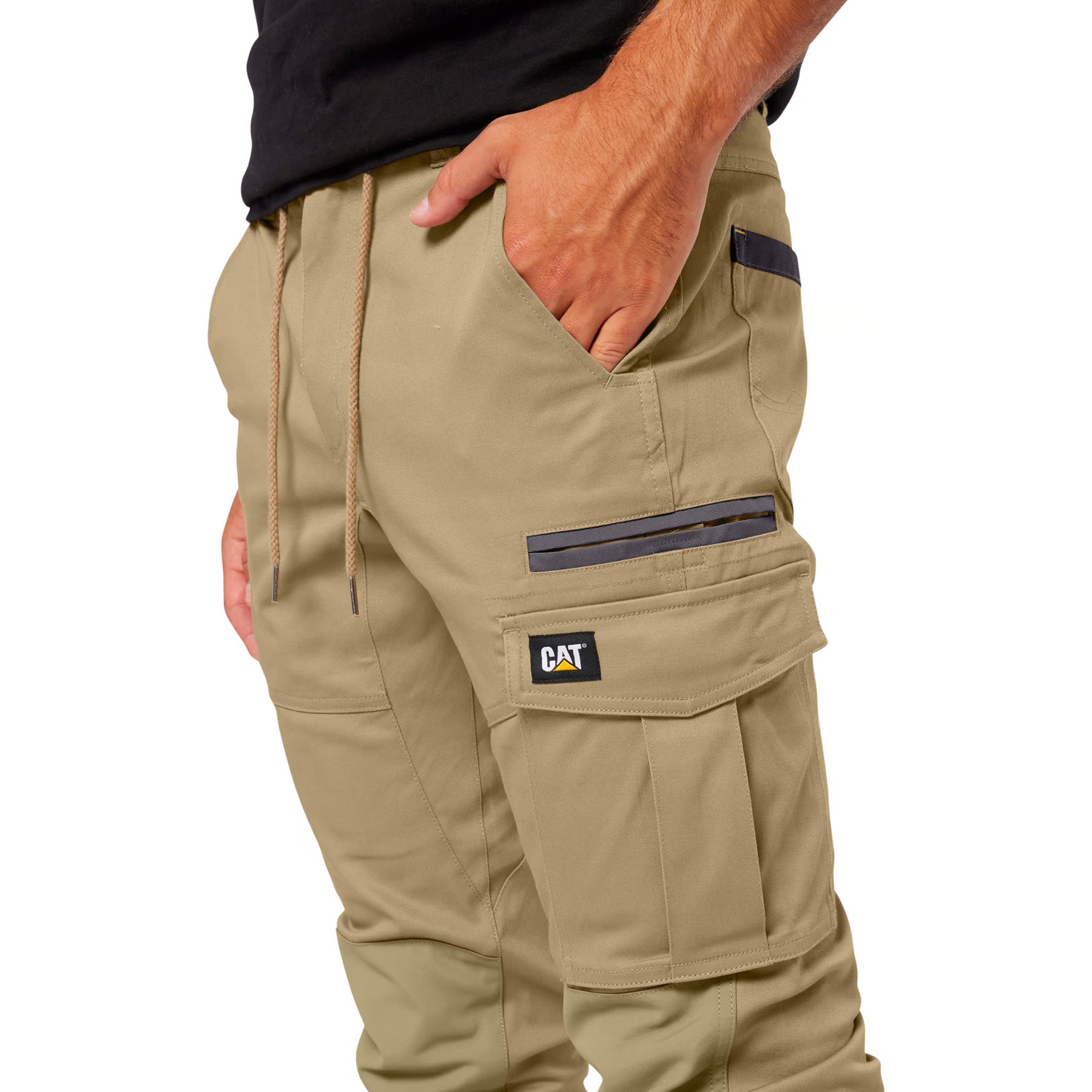 cat workwear cuffed dynamic pant in khaki