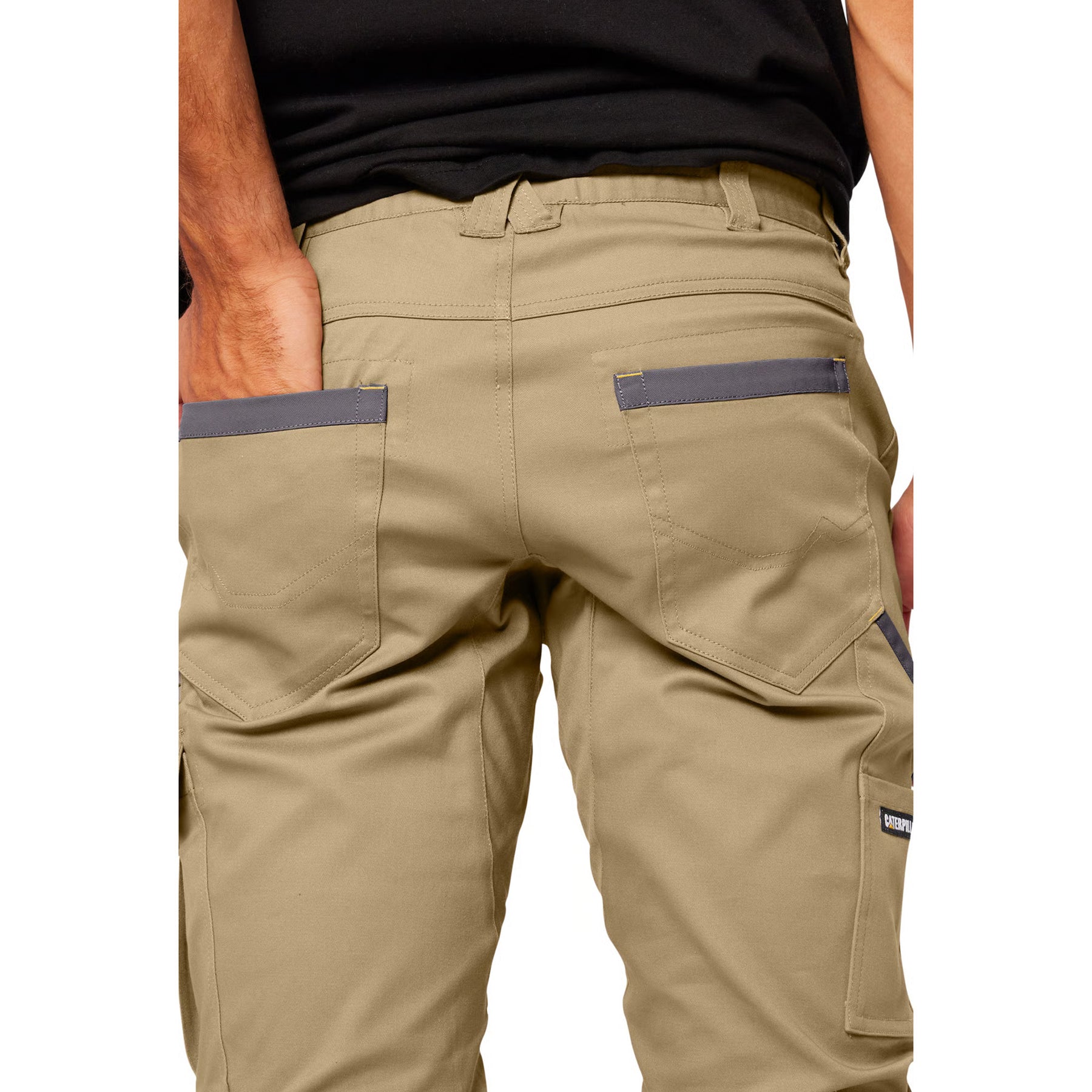 cat workwear cuffed dynamic pant in khaki