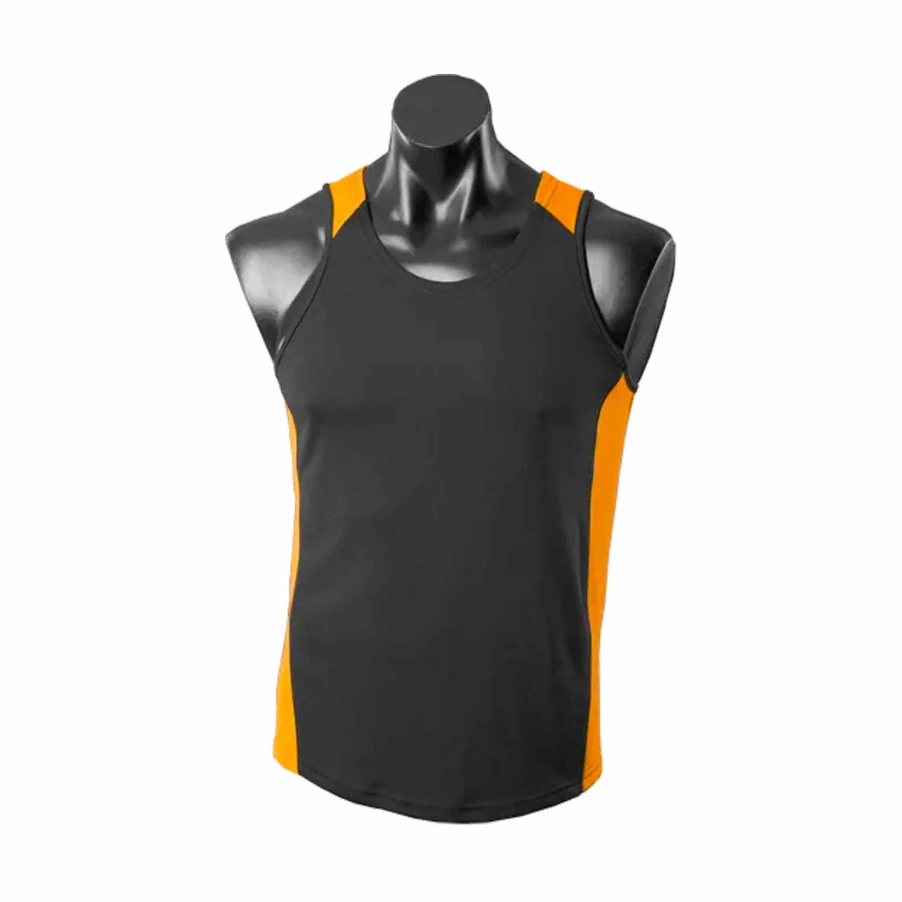 aussie pacific mens premier singlets in black gold